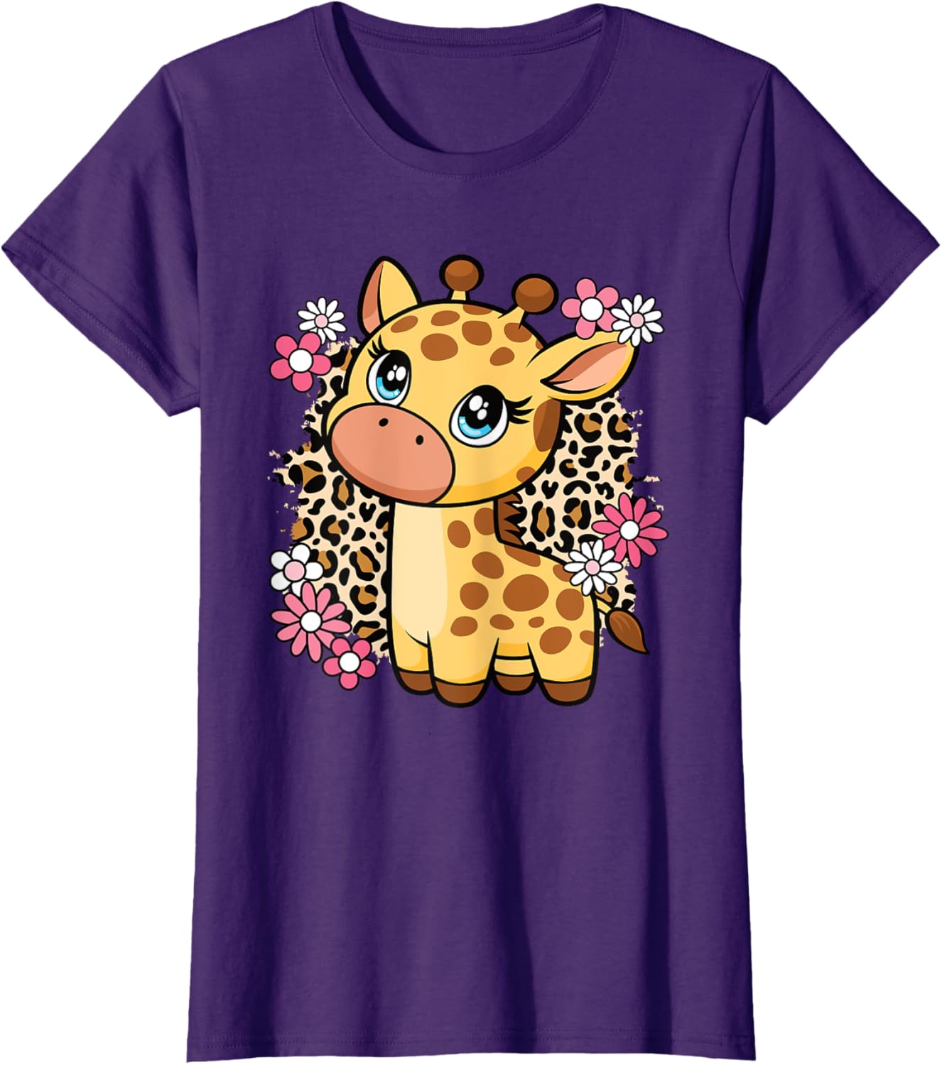 Cute Giraffe Flower T-Shirt for Women, Girls, and Kids - Perfect Gift! - 17