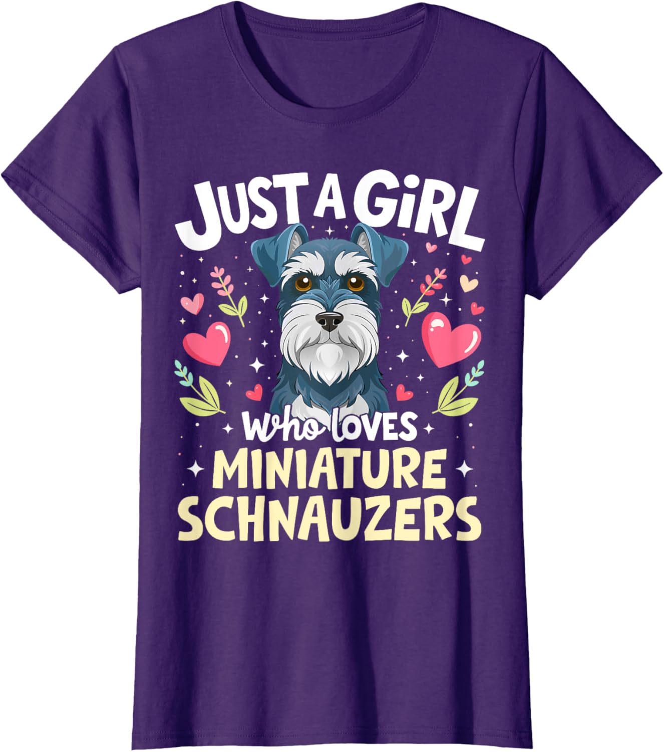 Cute Miniature Schnauzer Puppy T-Shirt for Dog Lovers Girls - 23
