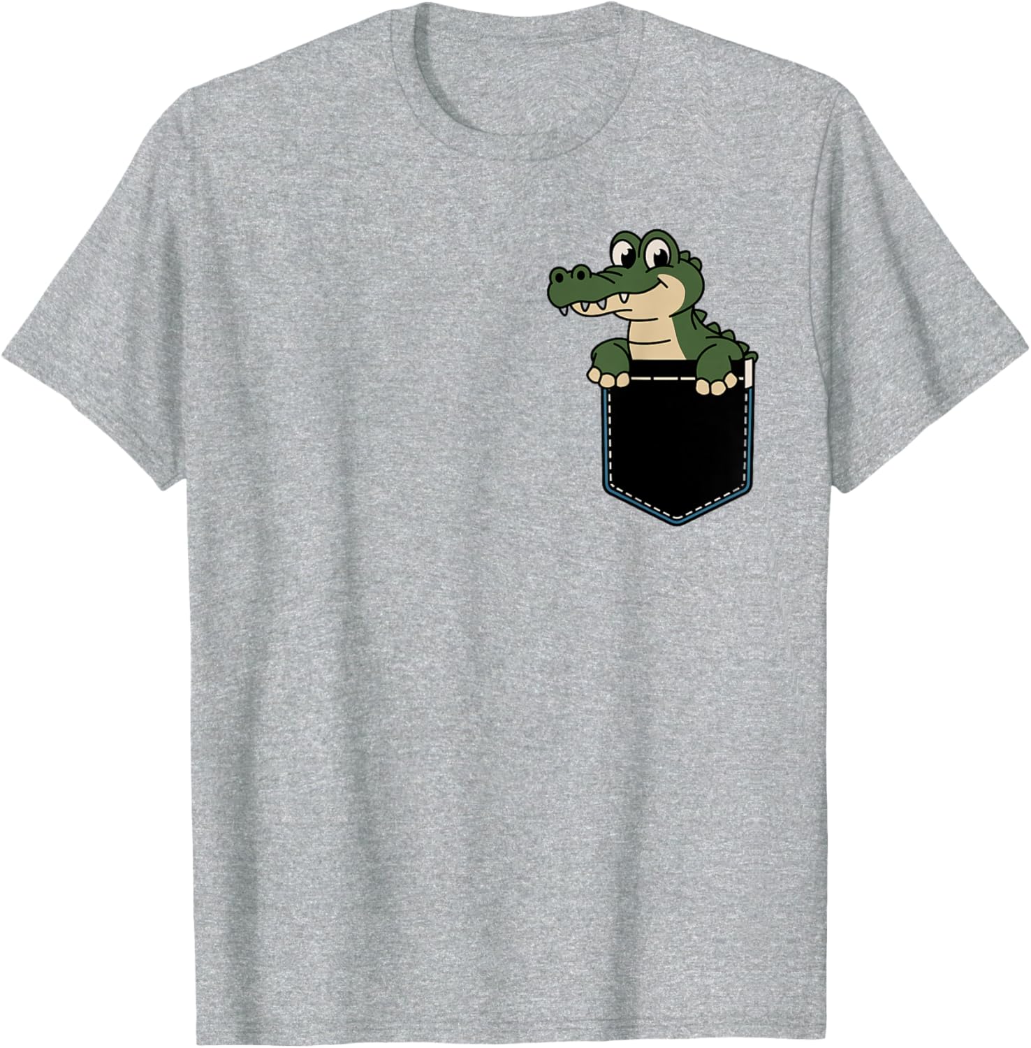 Funny Crocodile Pocket T-Shirt for Men and Women – Cute Animal Design - 16
