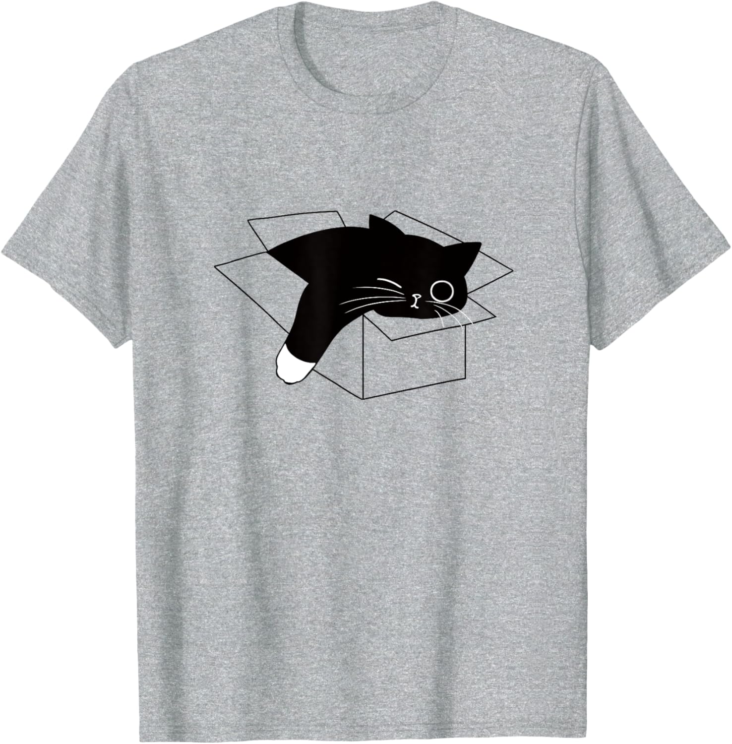 Cute Lazy Black Cat Half Asleep T-Shirt for Men, Women, and Kids - 7
