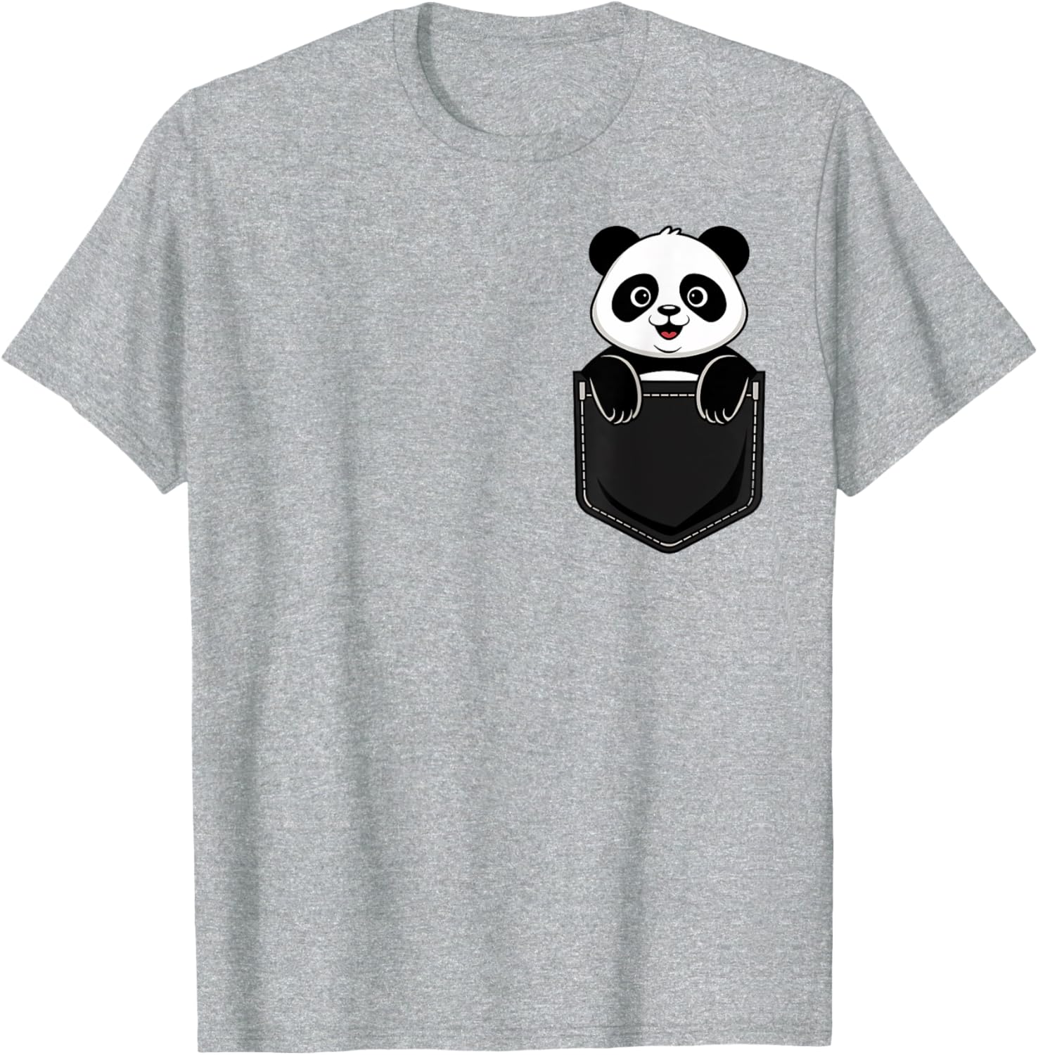 Cute Funny Panda T-Shirt for Men and Women Pocket Animal Design - 26