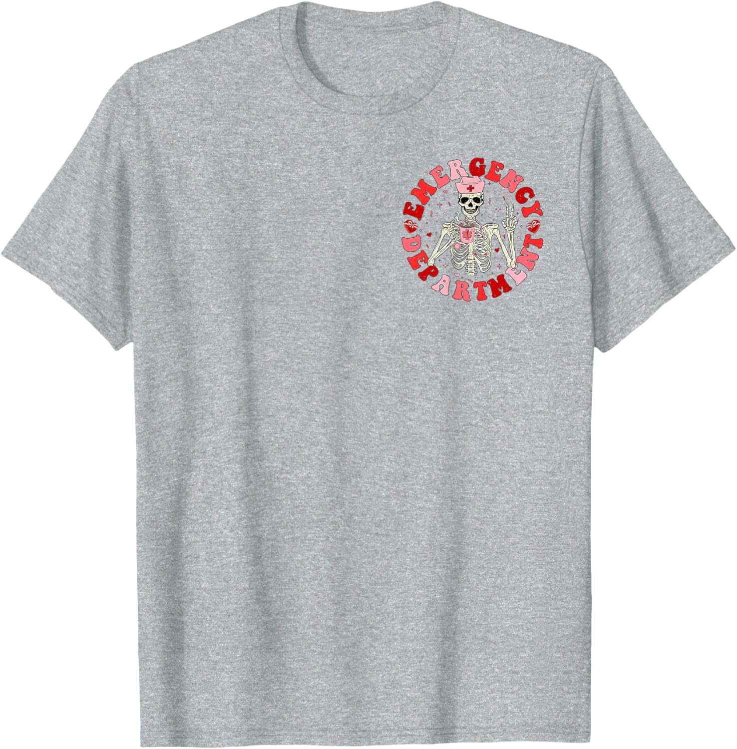 Emergency Department Skeleton ER Valentine's Day T-Shirt for Fun Lovers - 9