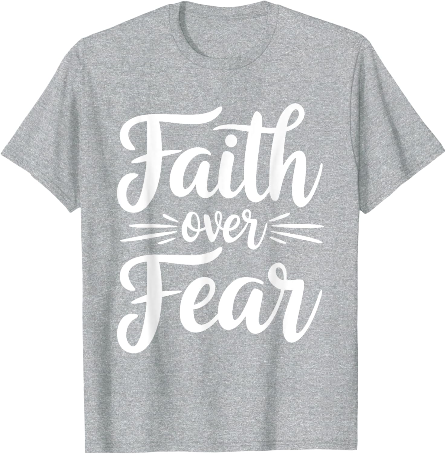 Faith Over Fear Inspirational Black T-Shirt for Adults - Short Sleeve - 3
