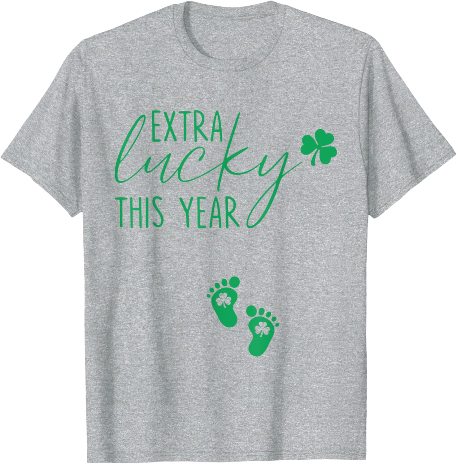 Extra Lucky St Patricks Day Pregnancy Announcement T-Shirt for Moms - 15