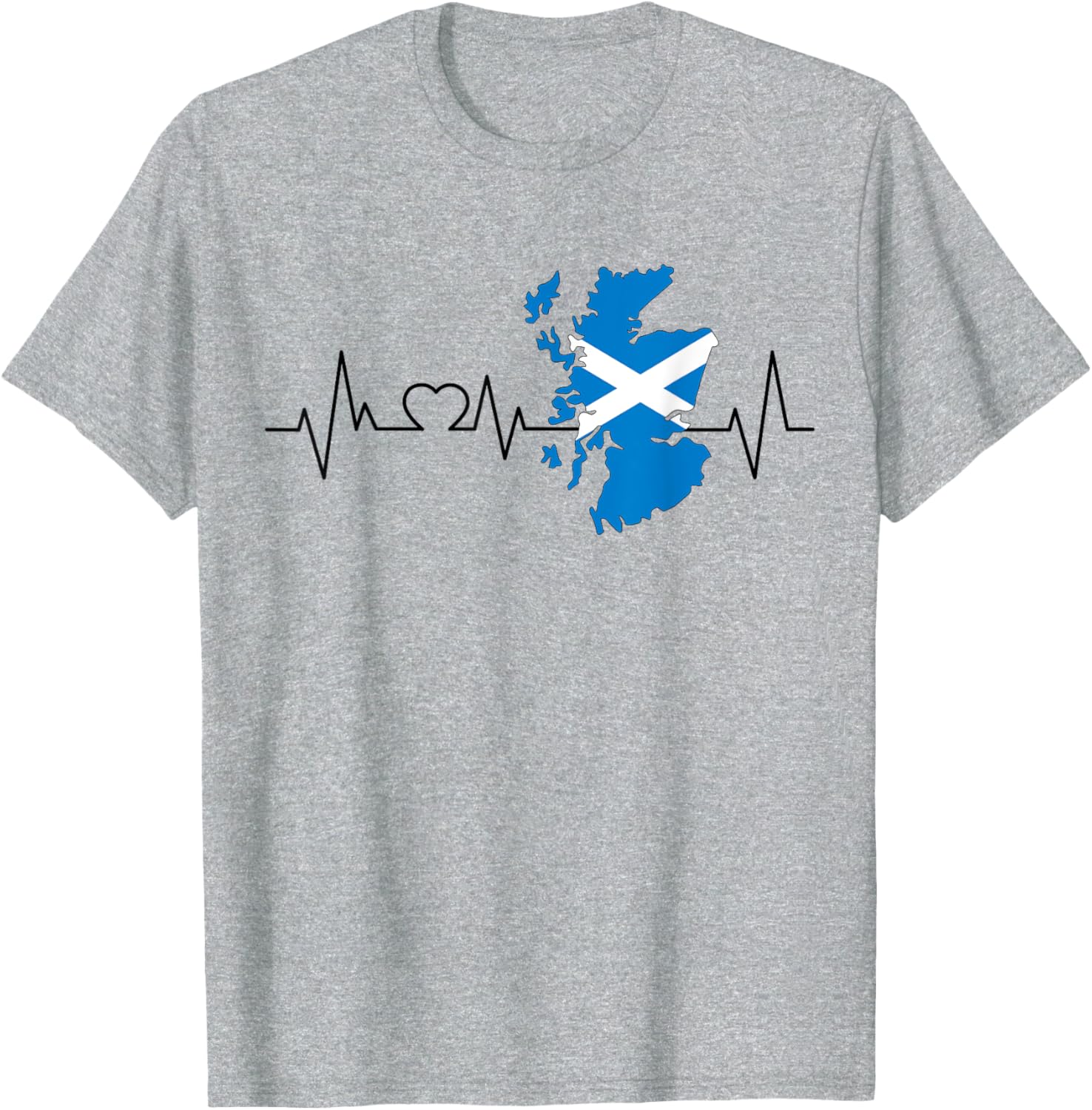 Scotland Flag Heartbeat T-Shirt for Proud Scots Lovers and Travelers - 1