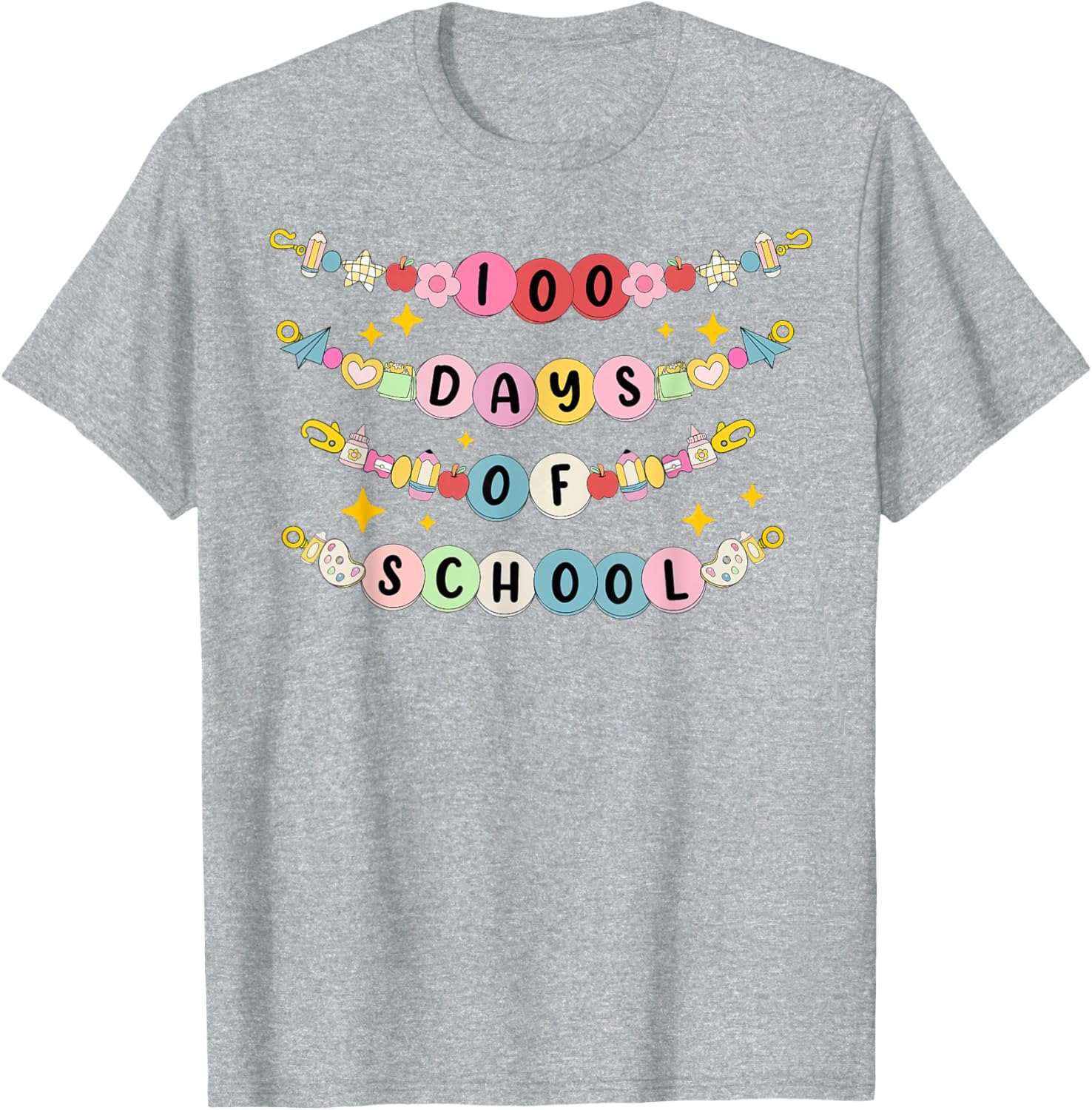 Happy 100 Days of School Bracelet and T-Shirt for Students and Teachers - 17