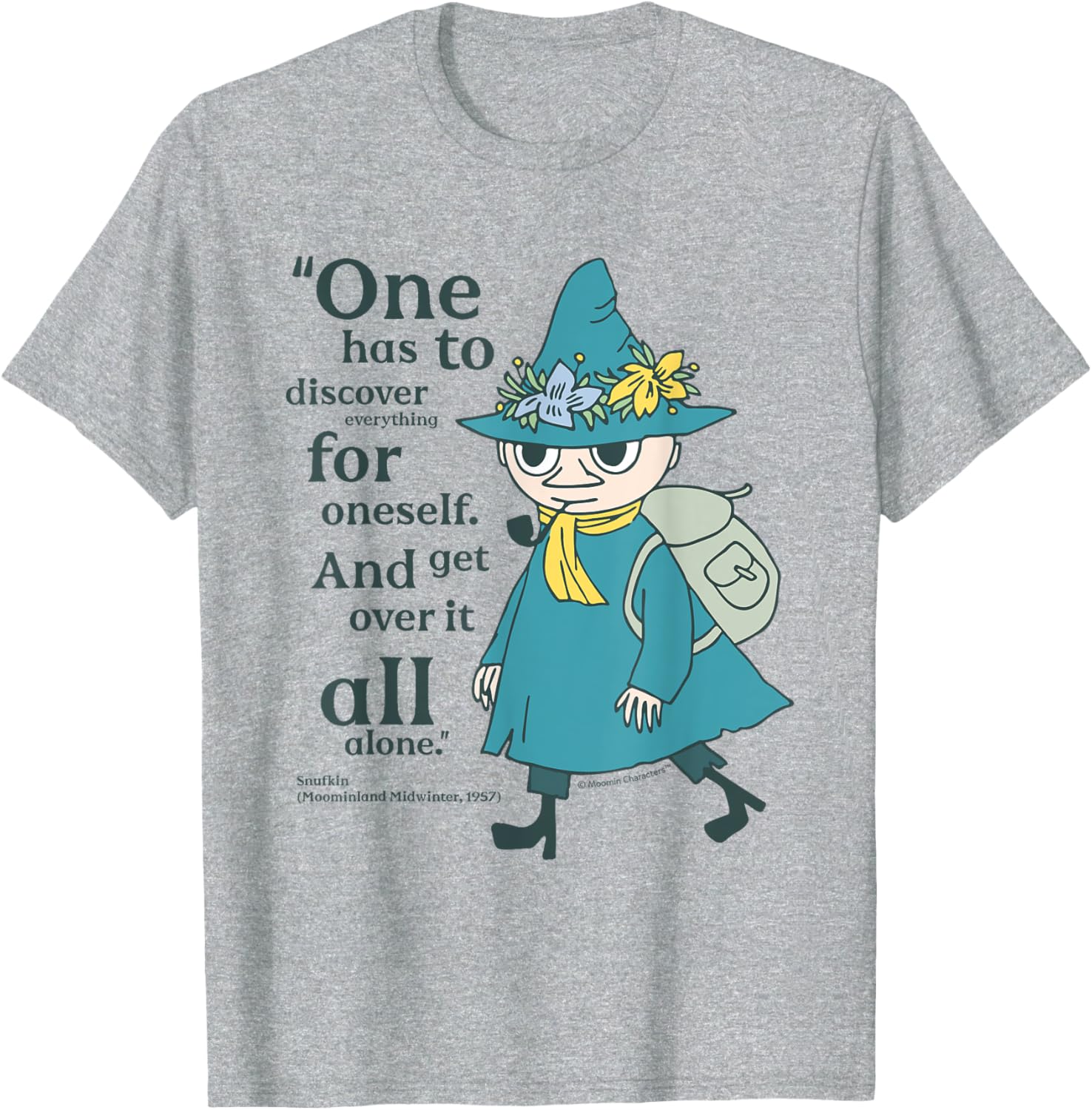 Moomin Midwinter Snufkin Quote T-Shirt for Fans of Moominland Adventure - 5