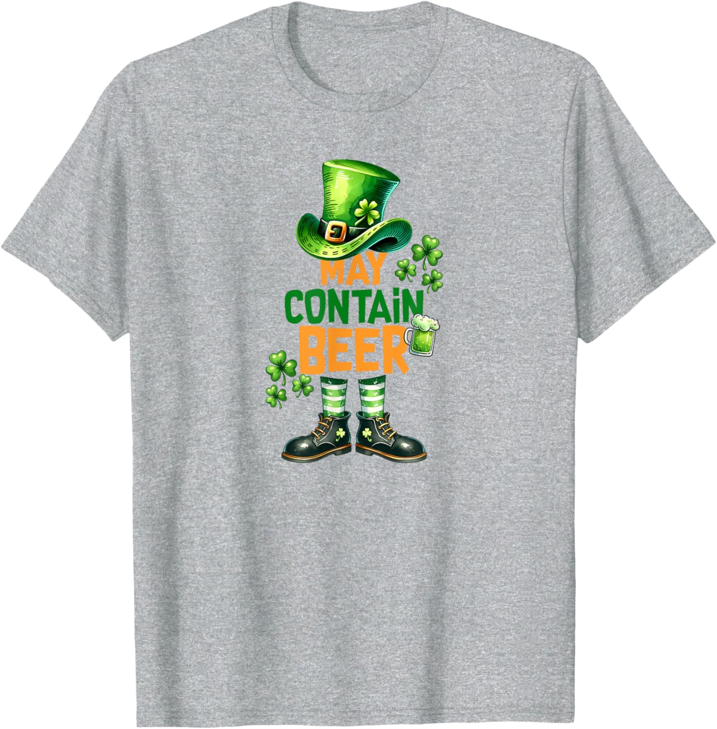 Funny May Contain Beer St Patrick's Day T-Shirt for Celebrations - 25