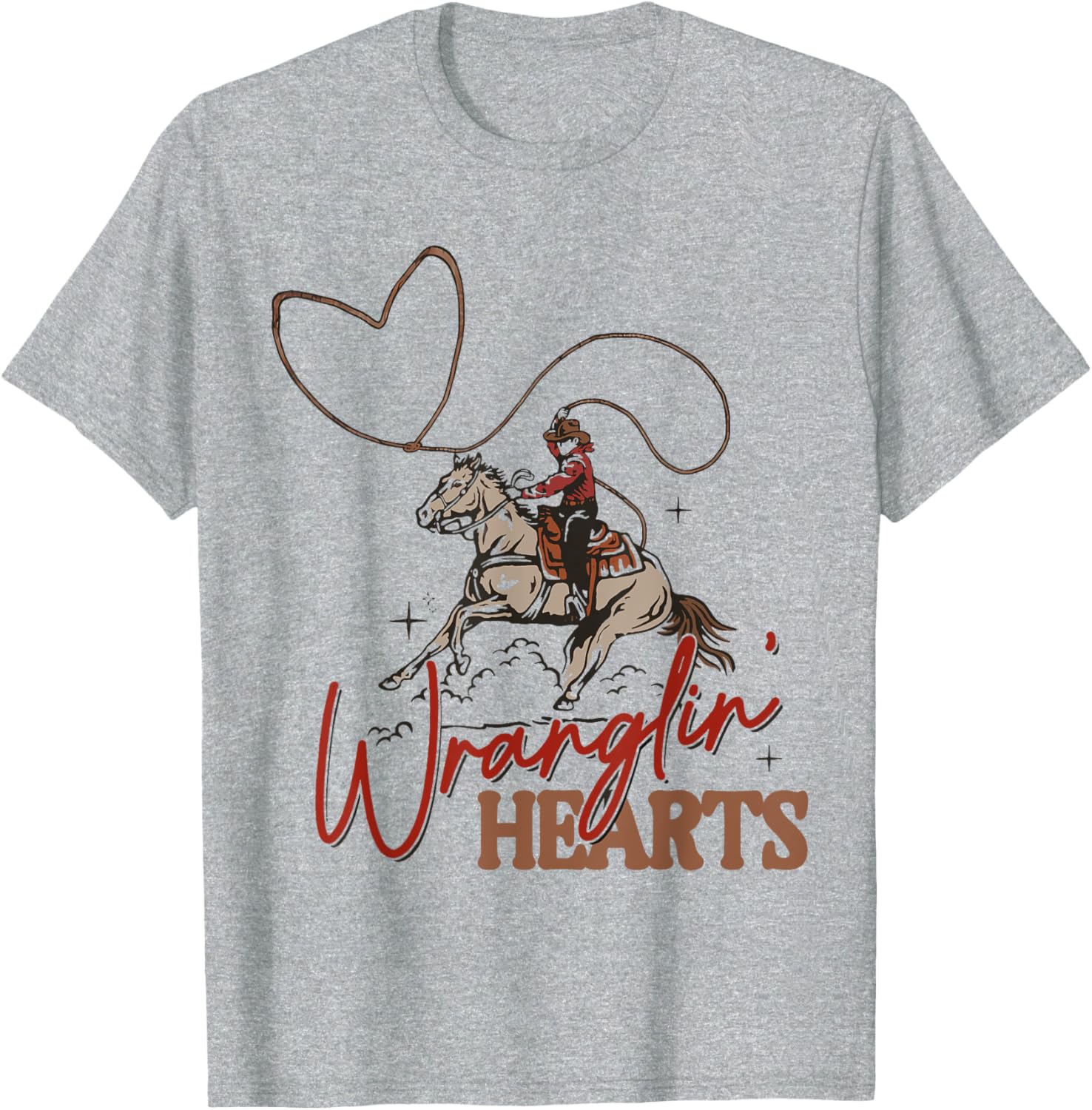 Wranglin Hearts Cowboy Western Valentines T-Shirt for Fun Loving Couples - 4