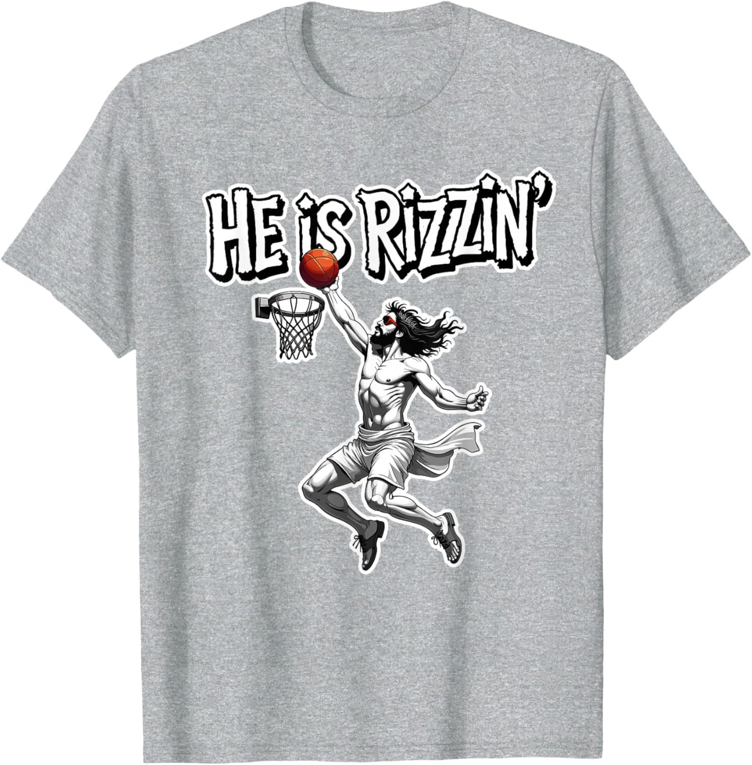 Funny Jesus Basketball Meme T-Shirt for Rizzin Fans - Unique Gift Idea - 22