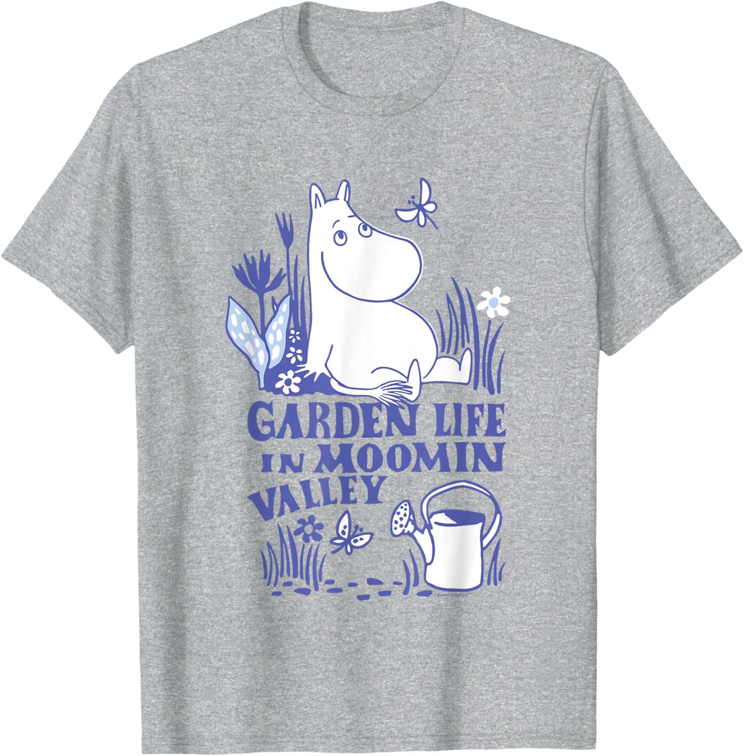 Moomin Garden Life Blue Print T-Shirt for Nature Lovers and Fans - 4