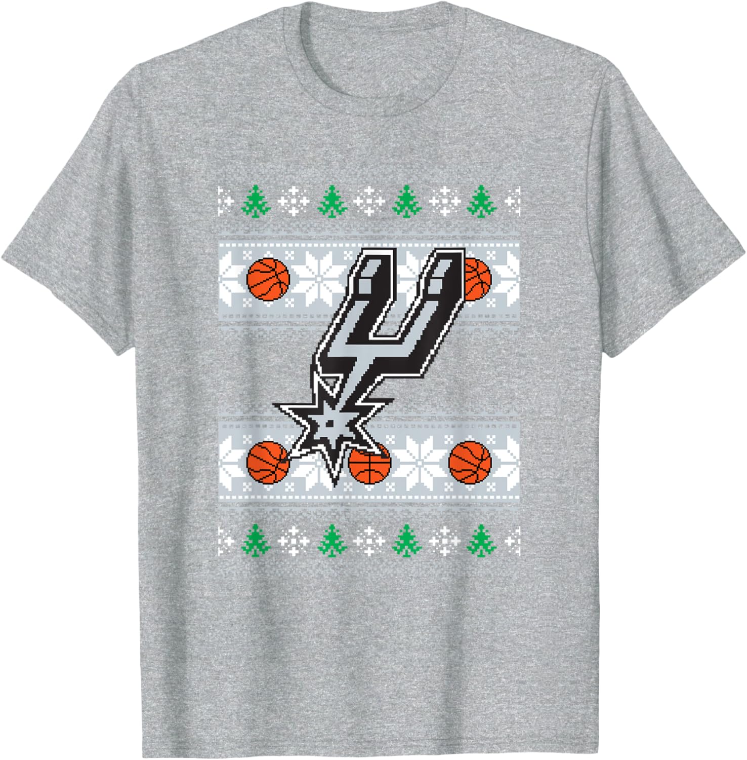Men's San Antonio Spurs Merry Pixel T-Shirt for Sports Fans and Outdoors - 1