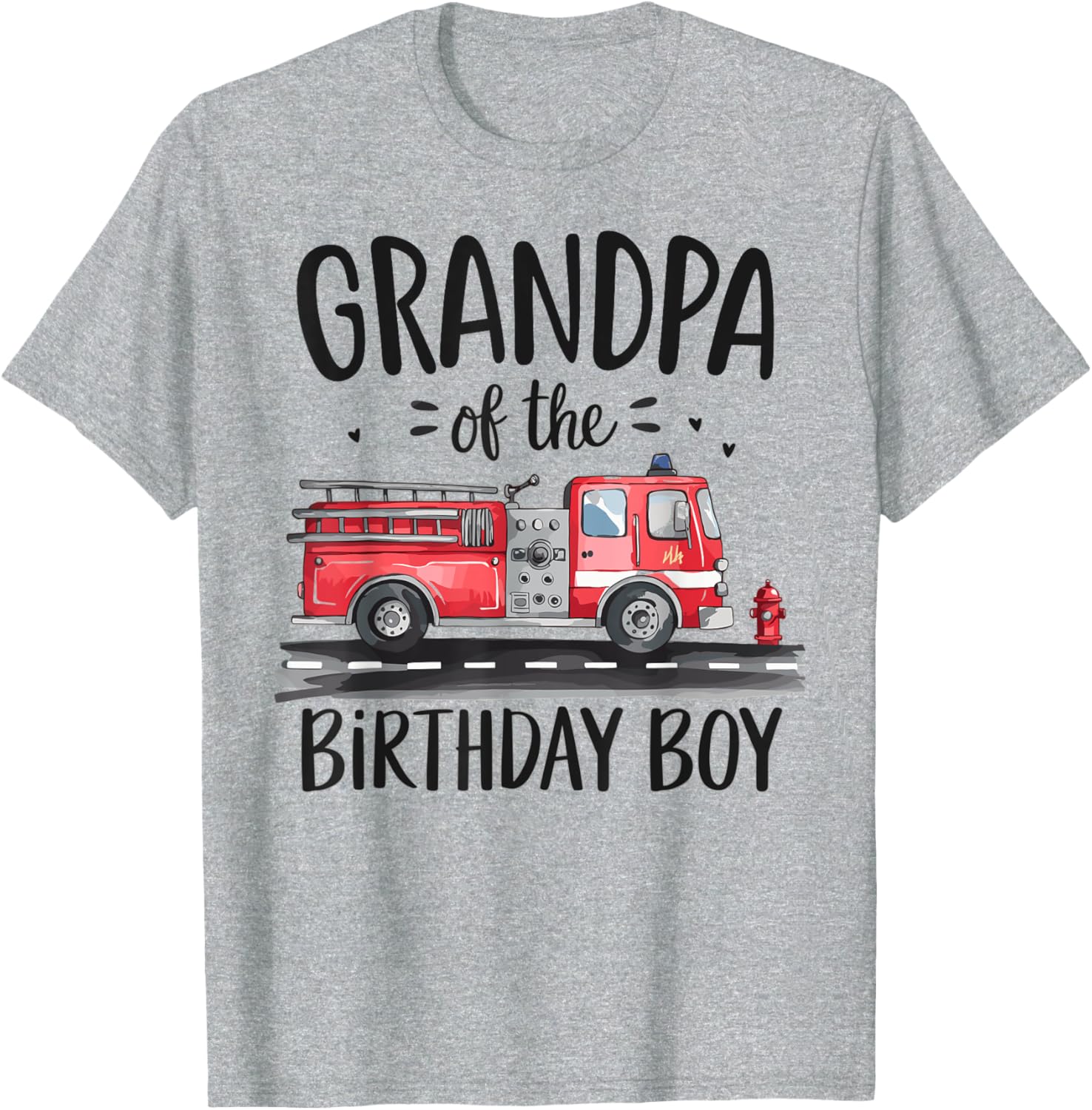 Grandpa of the Birthday Boy Fire Truck Firefighter T-Shirt for Opa - 2