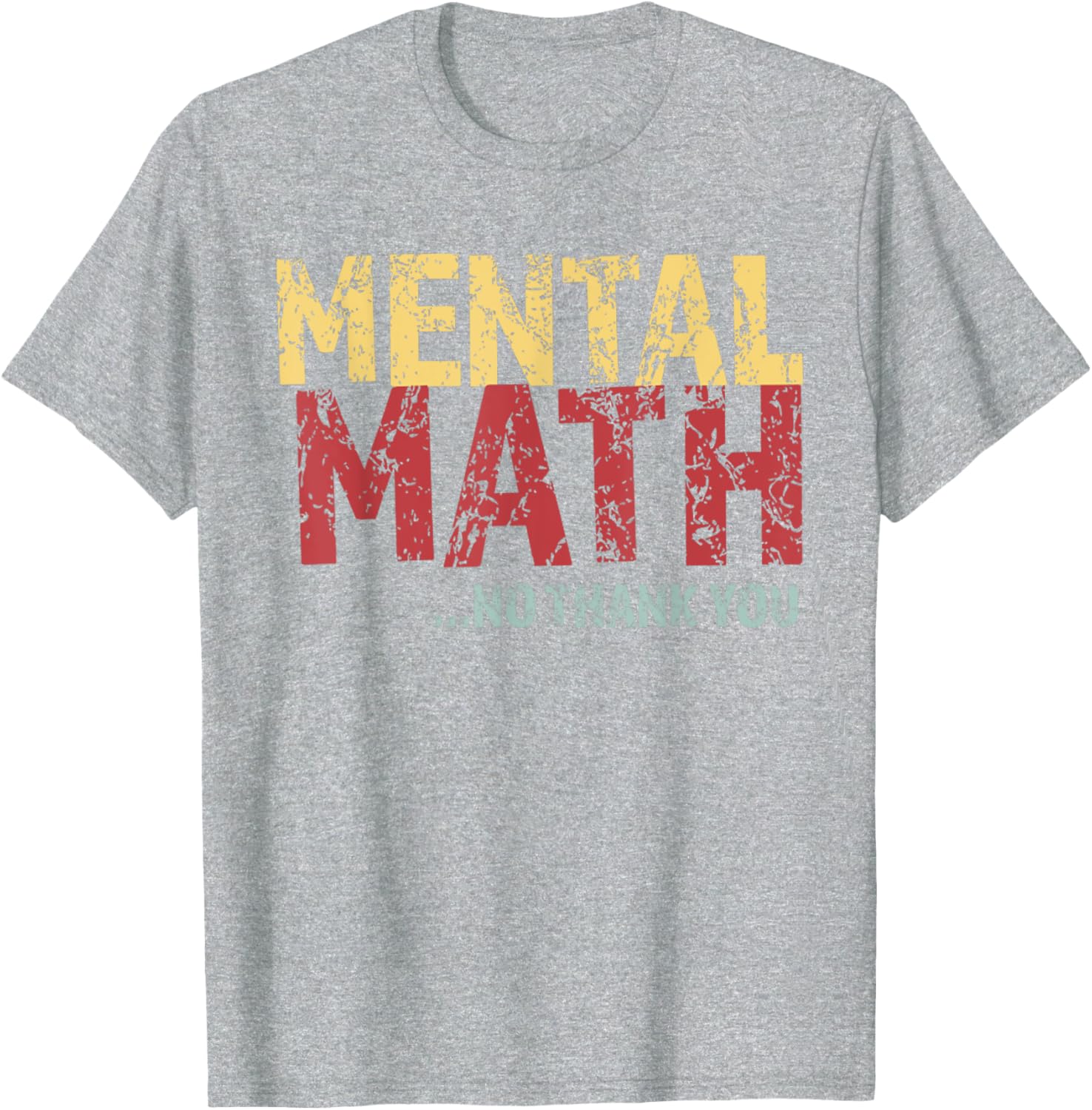 Retro Mental Math No Thank You T-Shirt Funny School Pop Quiz Design - 1