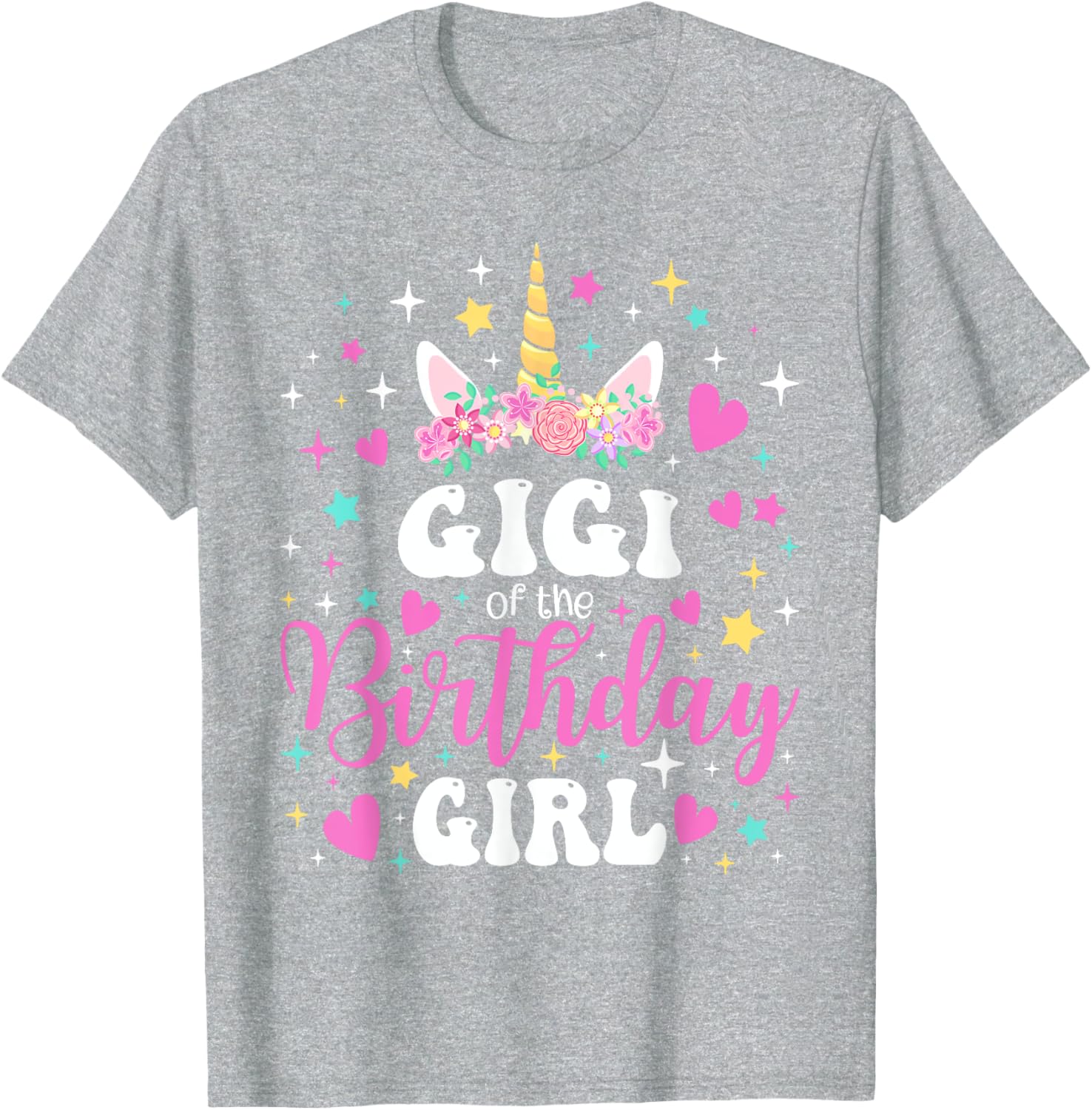 Unicorn Gigi Birthday Girl Family Matching Party Tee for Kids and Adults - 10