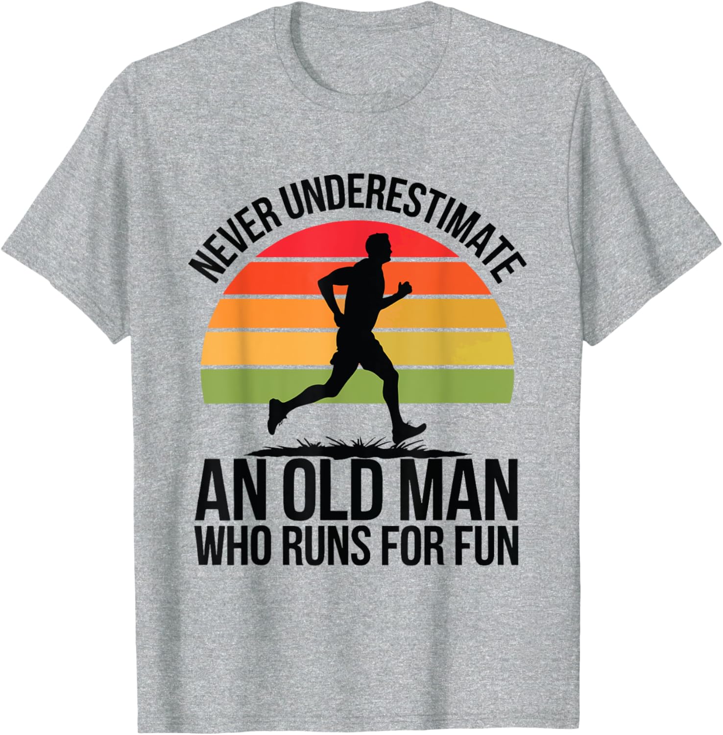 Funny Old Man Running T-Shirt for Senior Fitness Lovers and Runners - 3