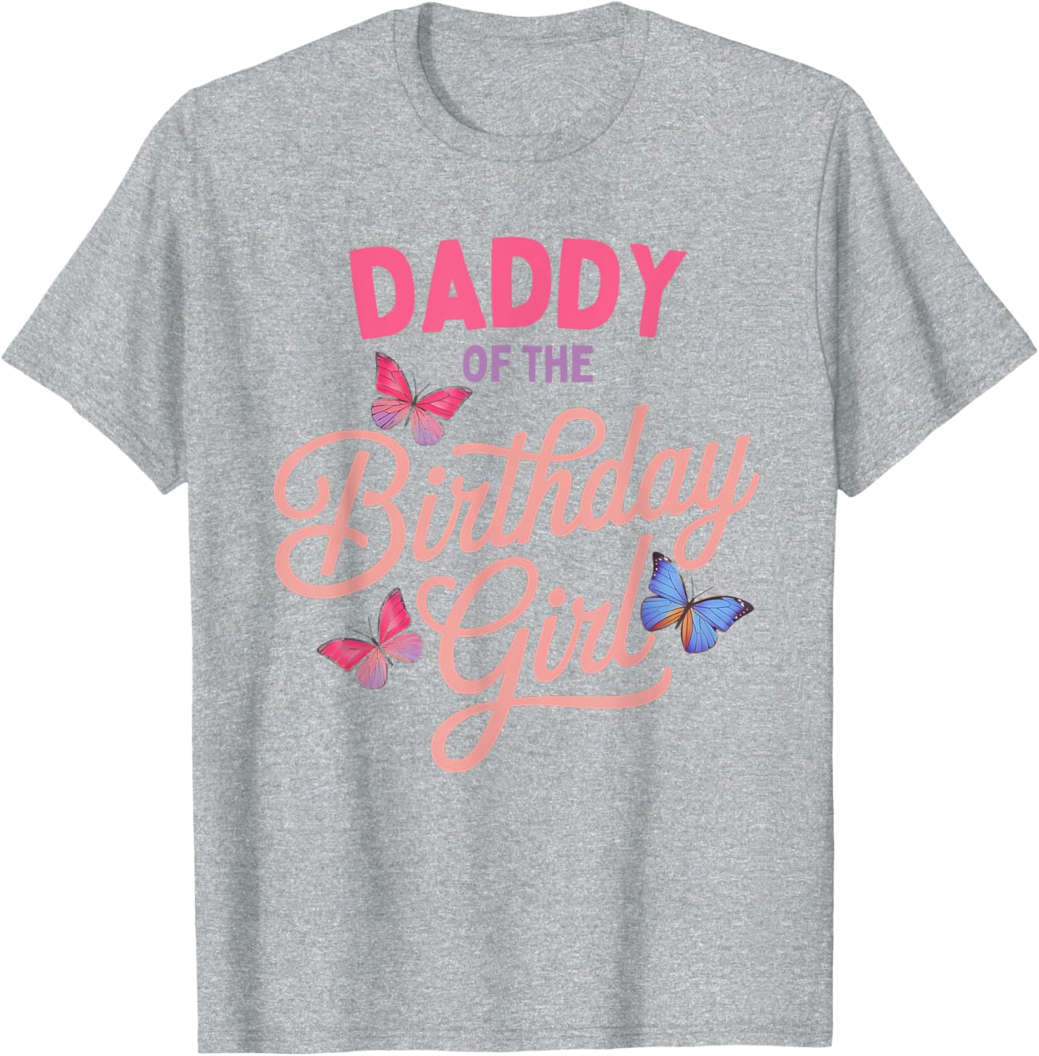 Daddy of the Birthday Girl Butterfly Family Matching T-Shirt - 3