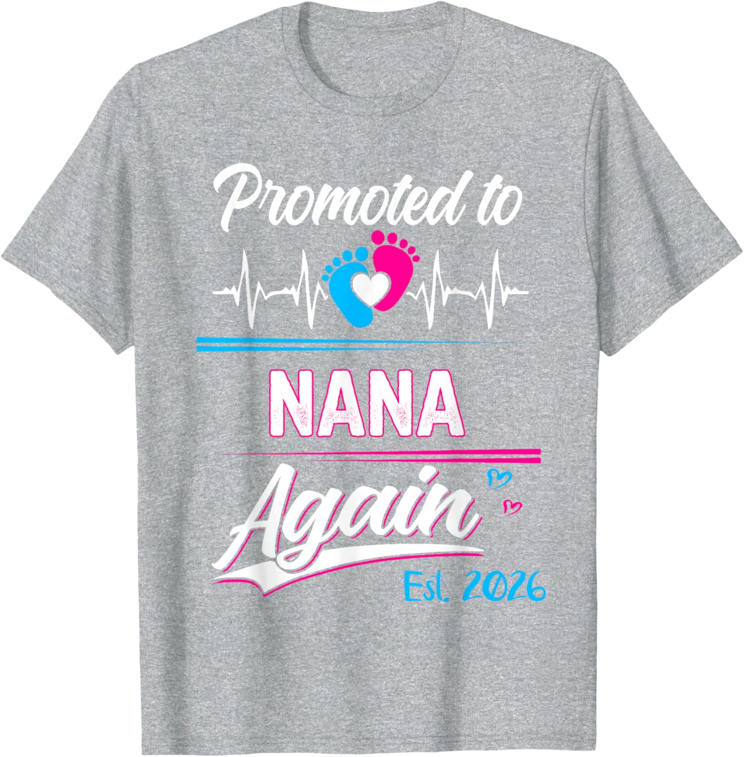 Promoted to Nana Again 2026 Pregnancy Announcement T-Shirt Gift - 2