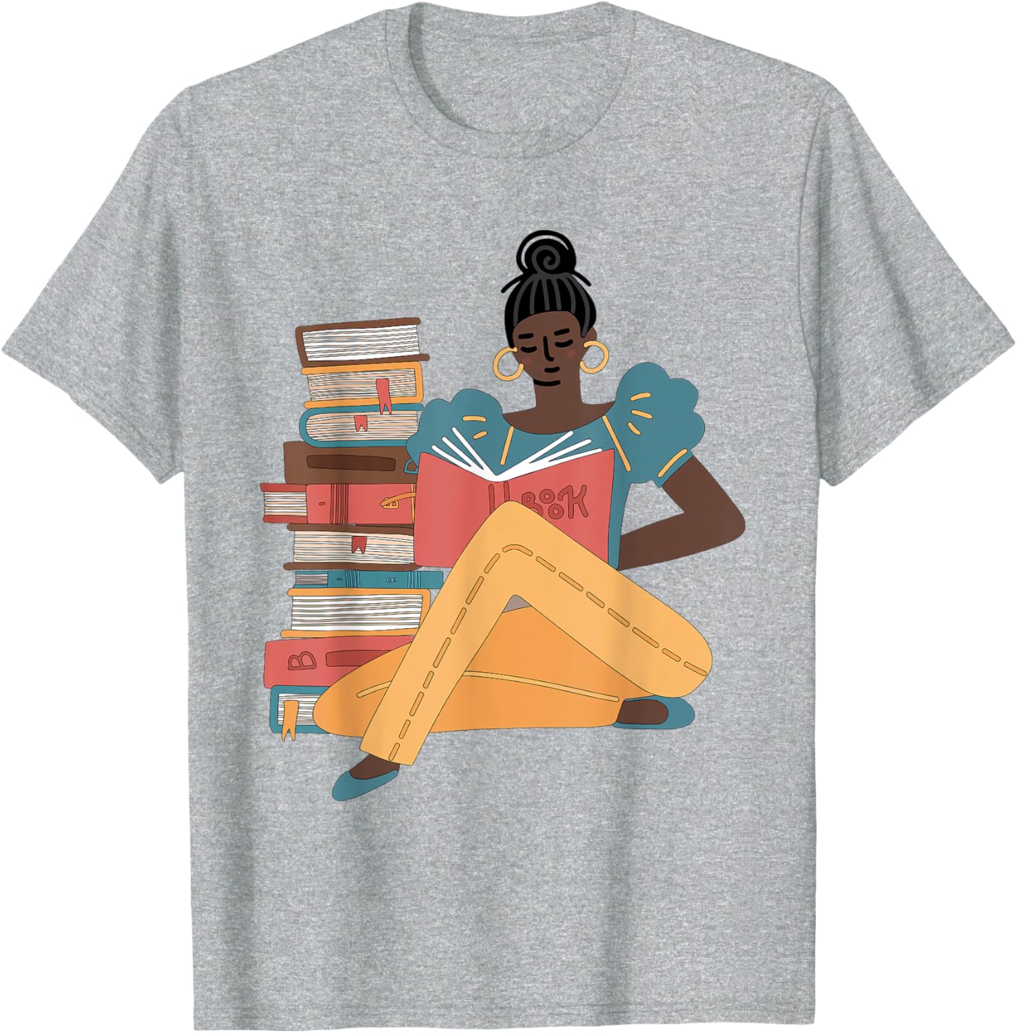 Black Brown Girls Read Books T-Shirt for Bookish Afro American Librarians - 1