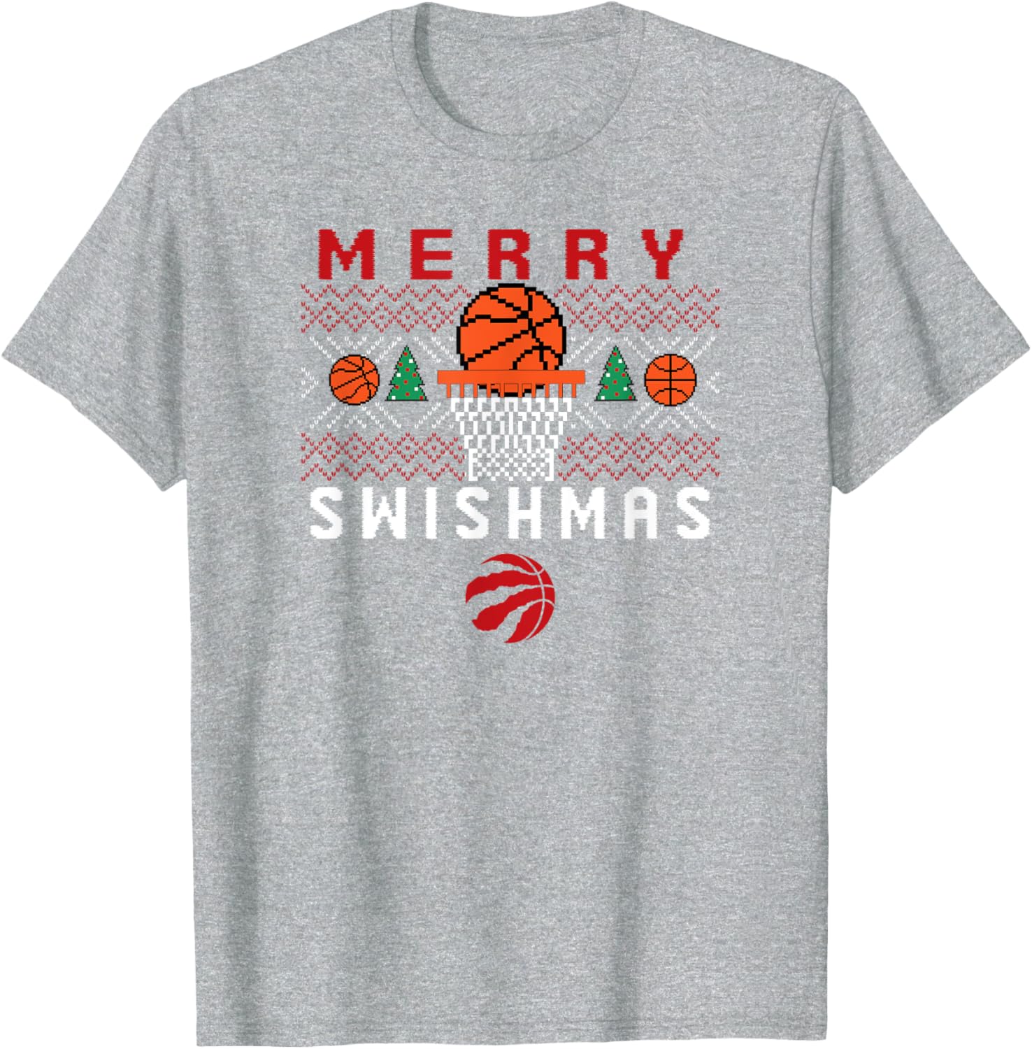 Men's Toronto Raptors Merry Swishmas T-Shirt for Sports Fans - 2