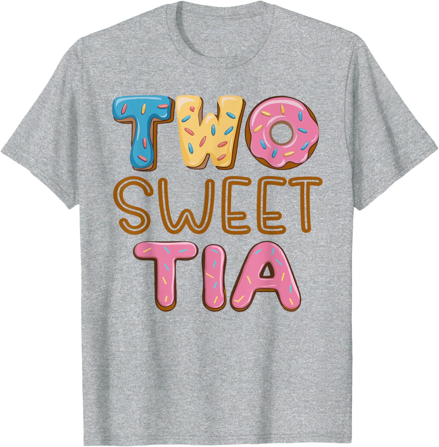 Tia of the Two Sweet Donut Aunt 2nd Birthday Girl Party T-Shirt - 4
