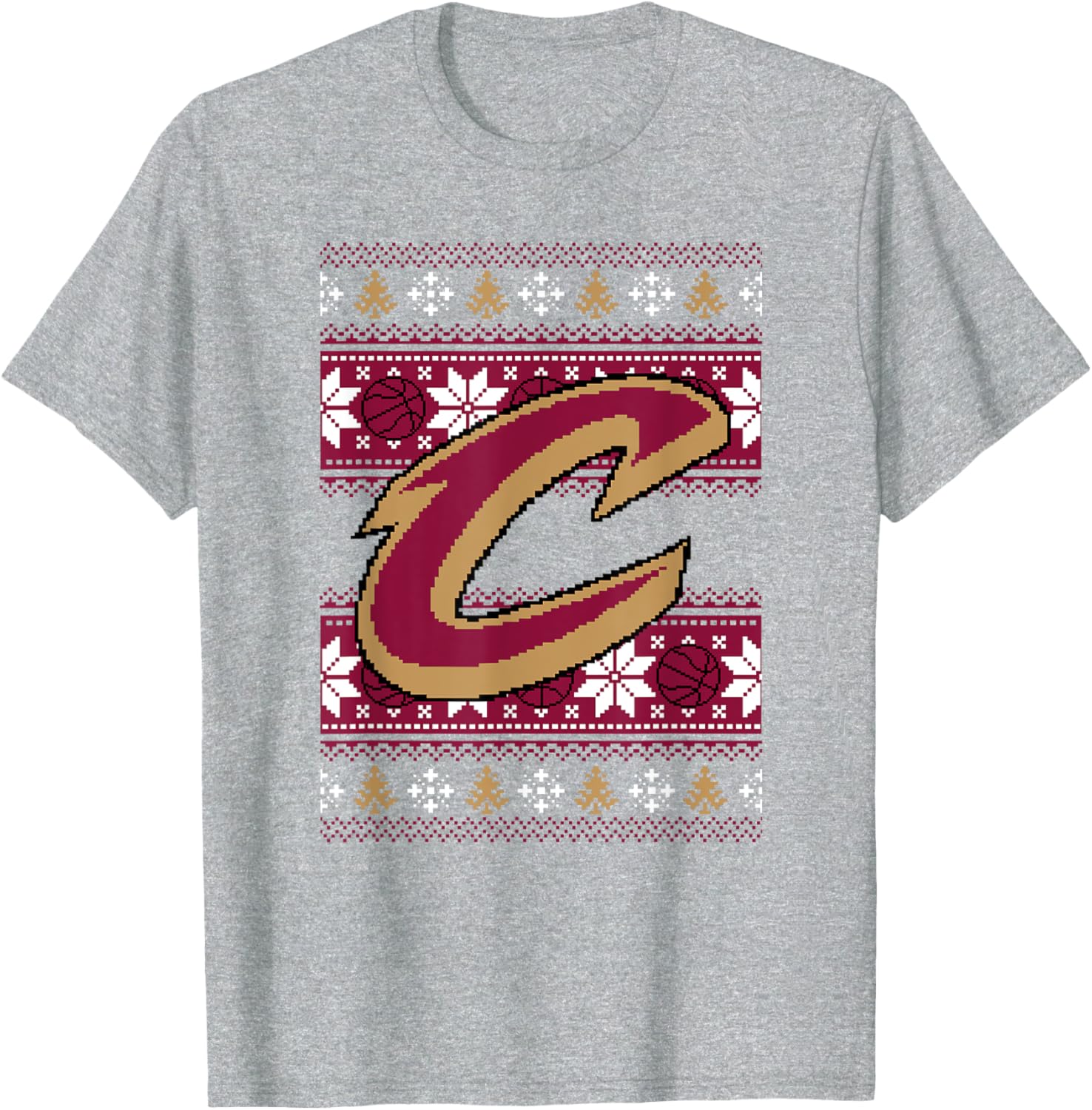 Men's Cleveland Cavaliers Merry Pixel T-Shirt for Sports Fans - 4