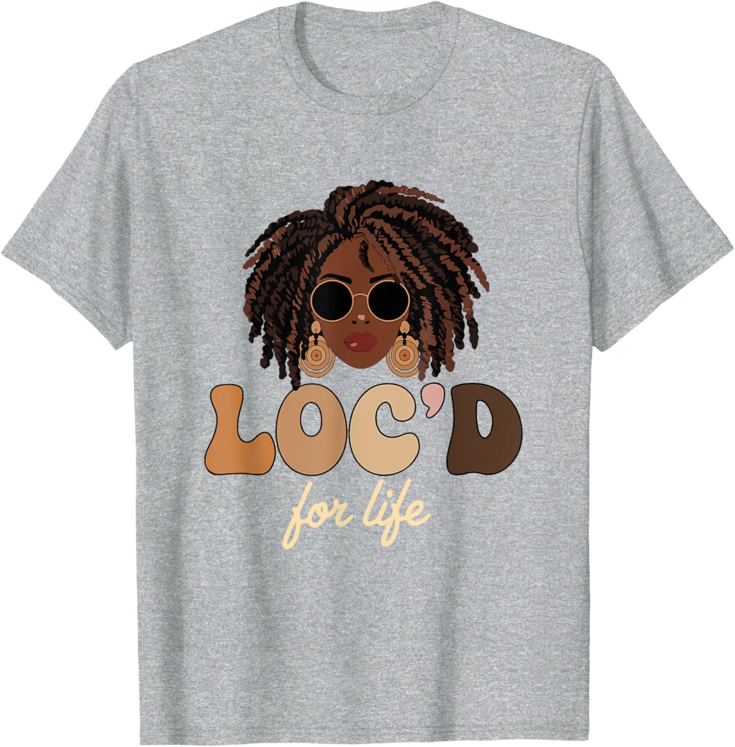 Loc'd For Life Afro Locs Dreadlocks T-Shirt for Melanin Queens - 12