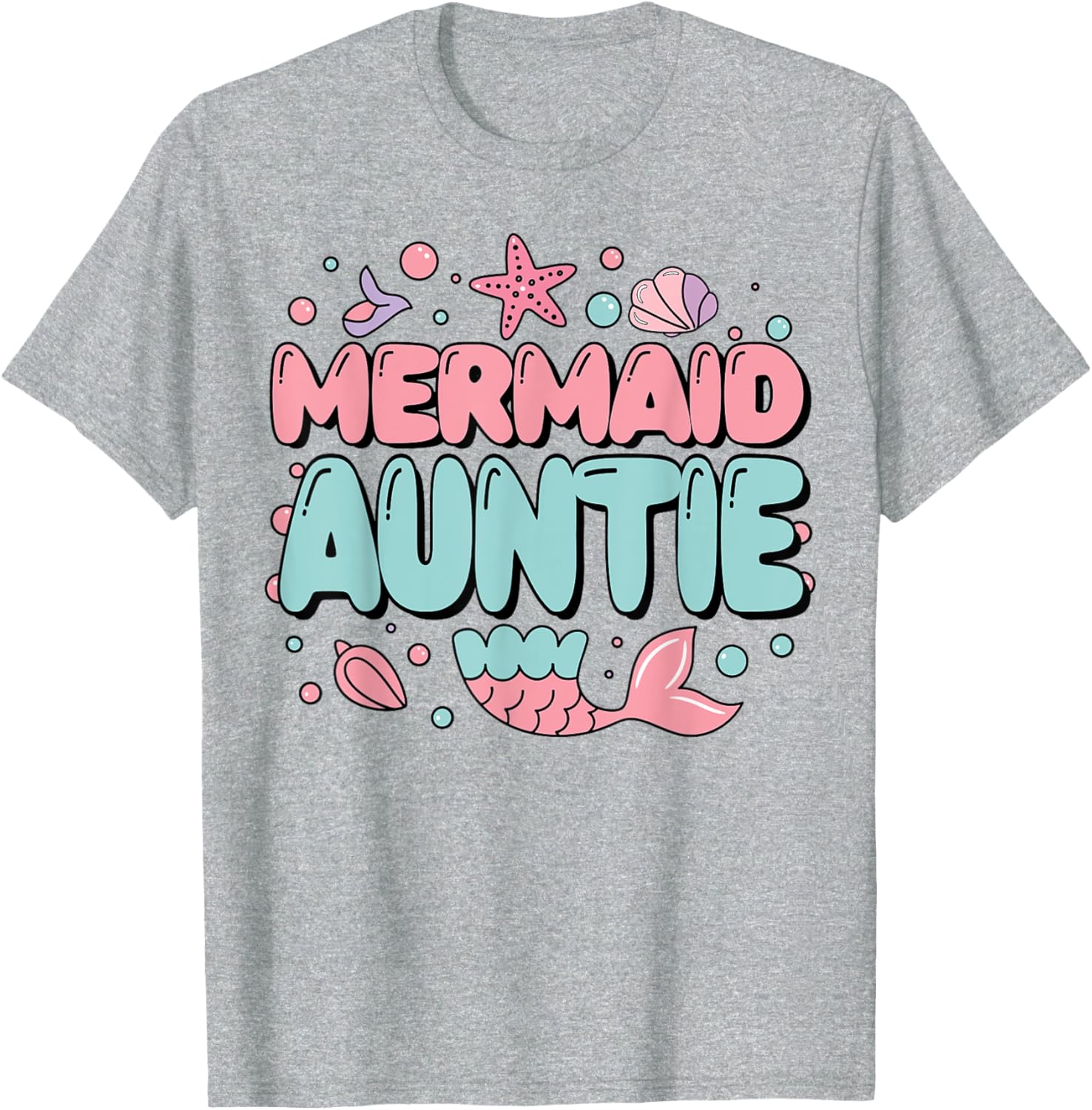 Auntie of The Birthday Mermaid Family Matching Party T-Shirt for Fun Celebrations - 5