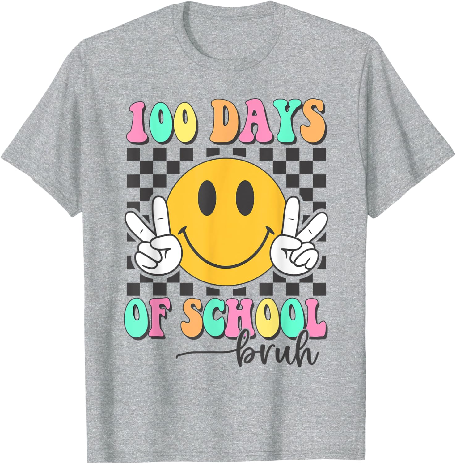 Bruh 100 Days of School T-Shirt for Boys and Girls Fun Celebration Wear - 6