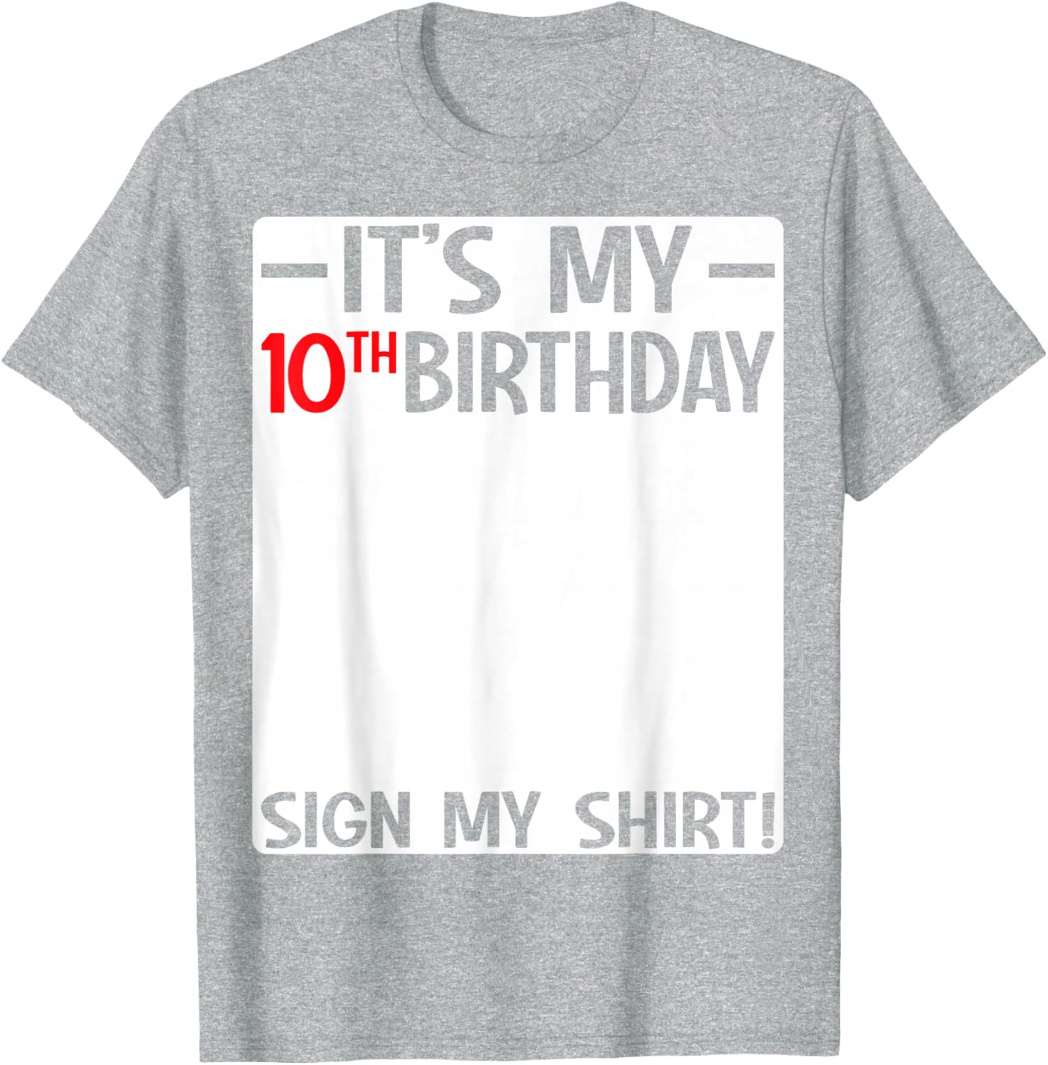 Fun 10th Birthday Party T-Shirt Sign for Kids Celebrating Ten Years Old - 17