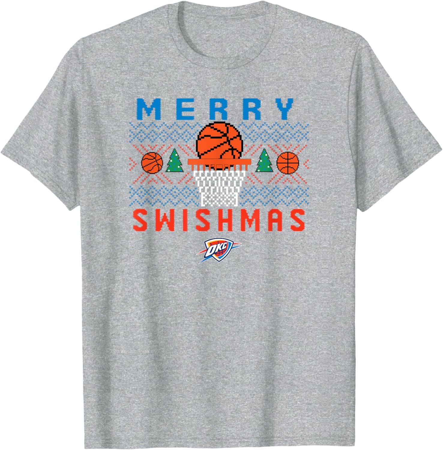 Oklahoma City Thunder Merry Swishmas T-Shirt for Men - Perfect Holiday Gear - 1