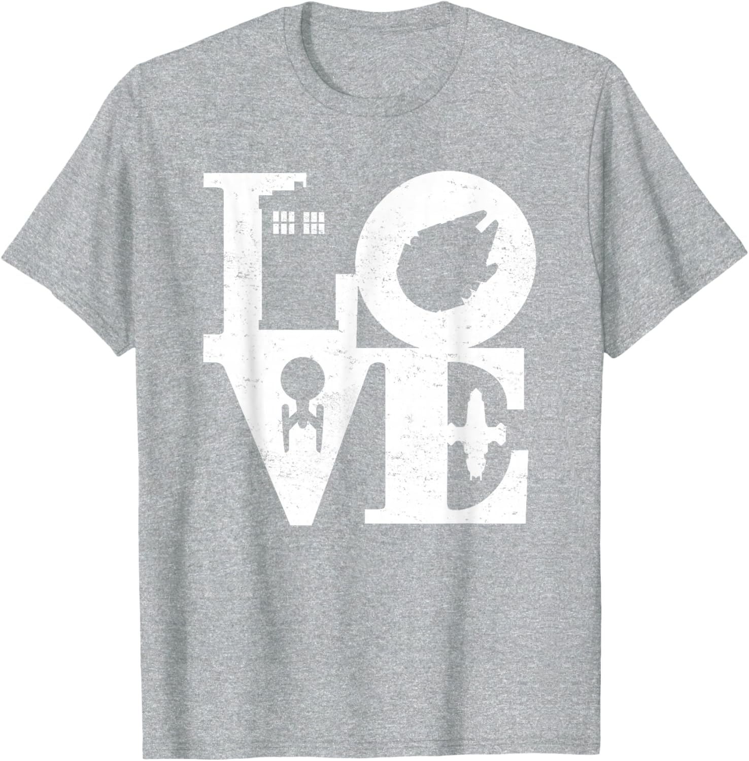 Vintage I Love Magic and Science Fiction Space Black Remix T-Shirt - 9