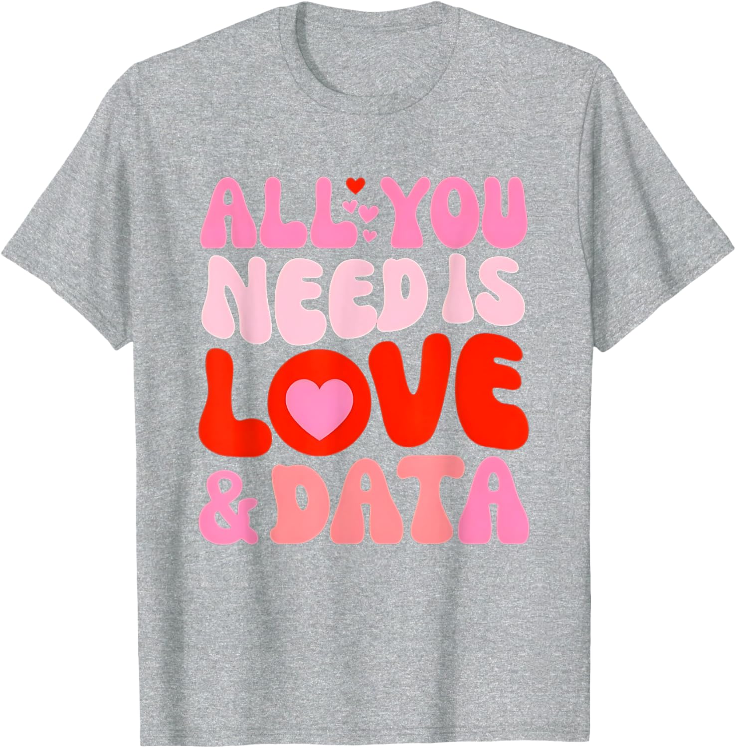 Retro Love and Data Teacher Valentine's Day T-Shirt for Educators - 13