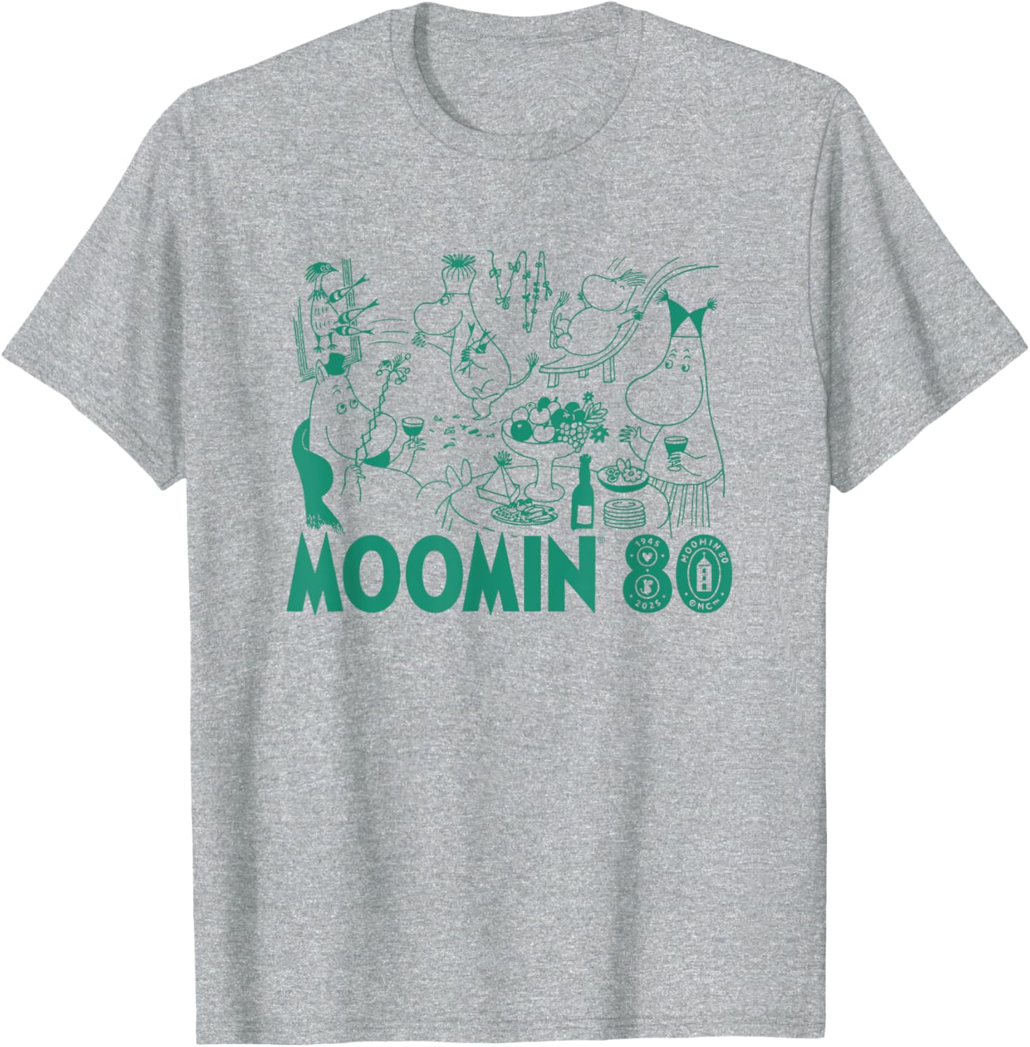 Moomin 80th Anniversary Moomintroll Party T-Shirt for Fans and Collectors - 1