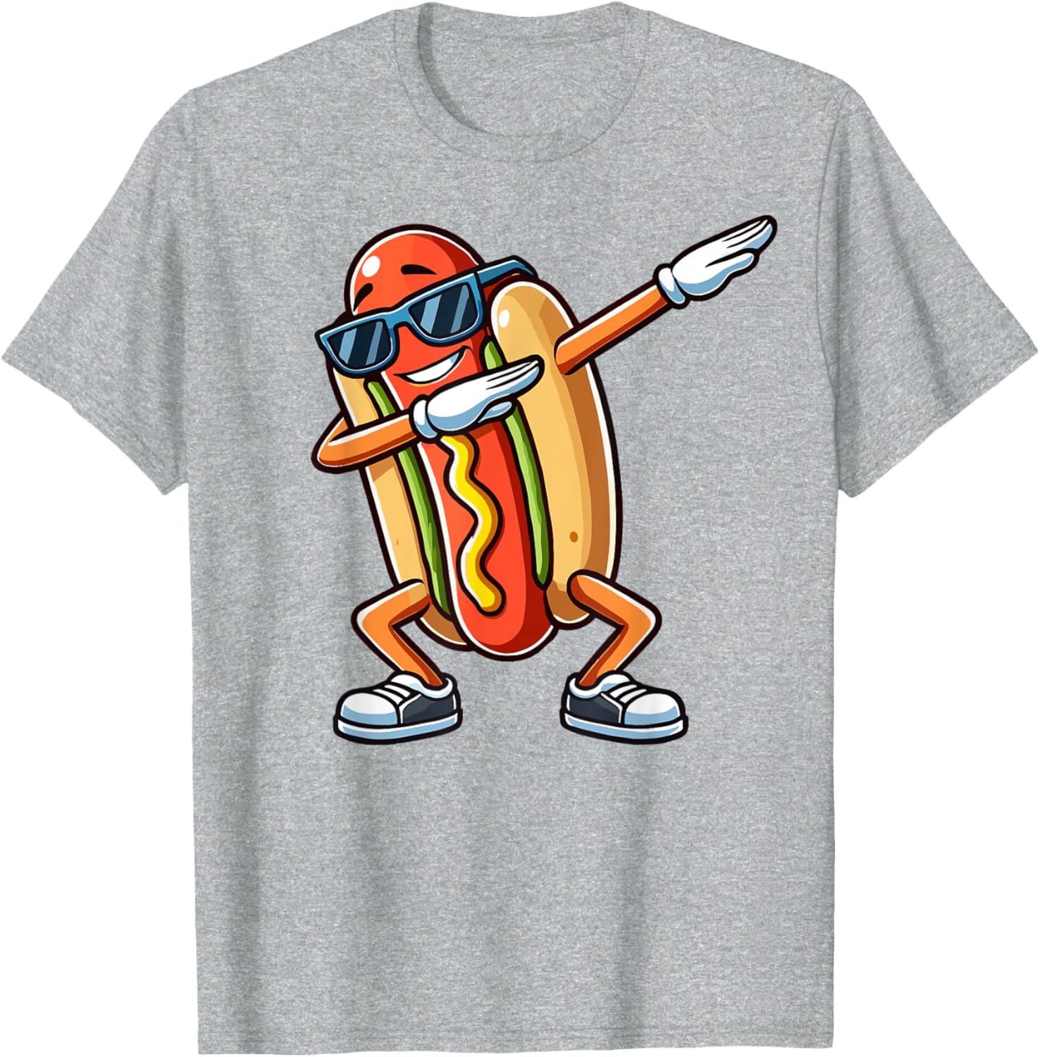 Funny Dabbing Hotdog Sunglasses Kids T-Shirt for Dog and Hotdog Lovers - 1