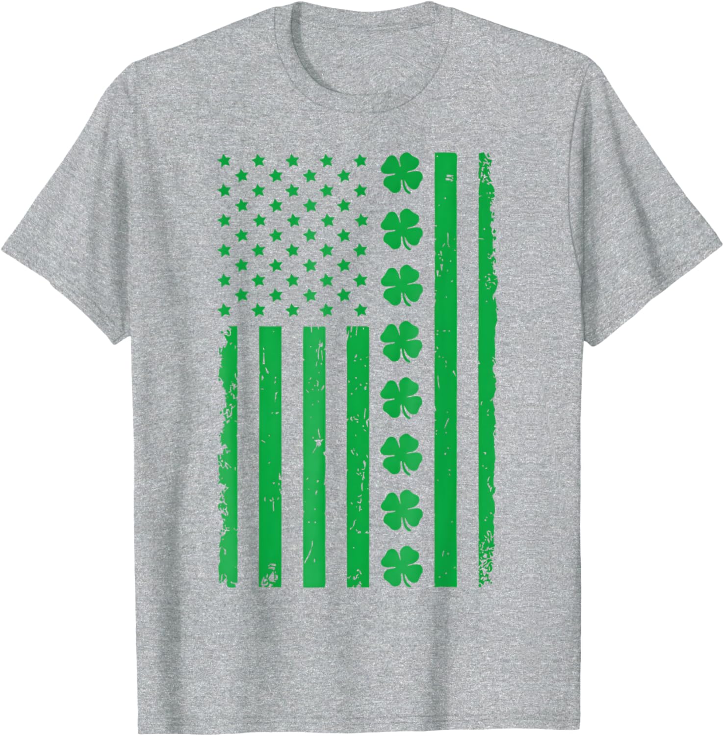 Stunning US American Flag T-Shirt with Shamrocks for St. Patrick's Day - 5
