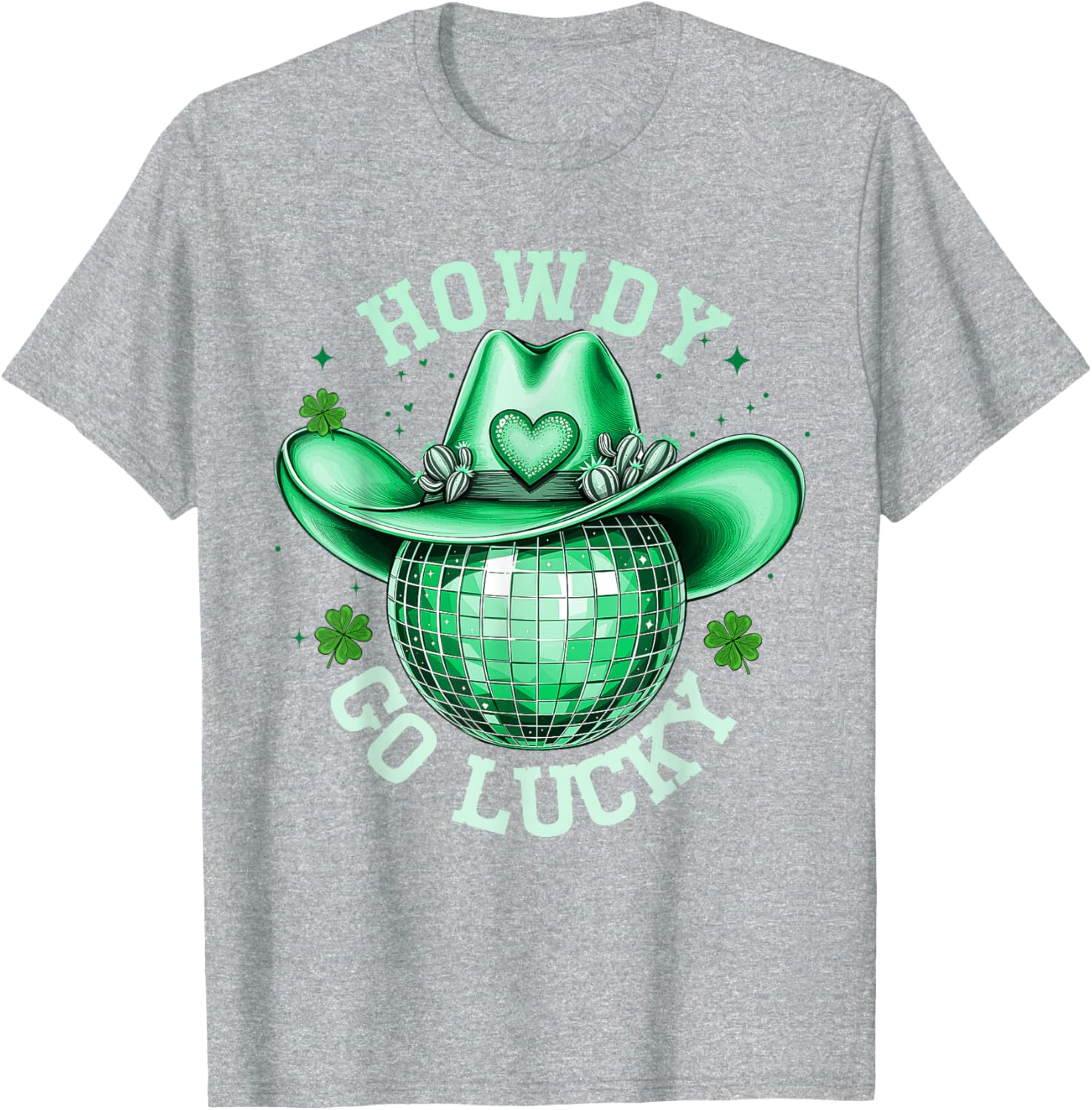 Howdy Go Lucky Disco Western Irish Shamrock T-Shirt for St. Patrick's Day - 25