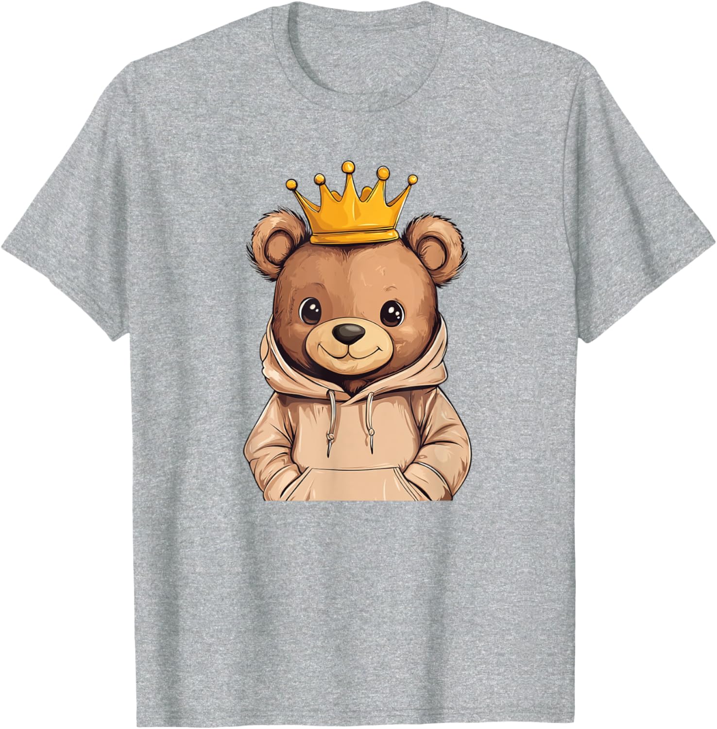 Adorable Cool Teddy Bear King with Crown and Sweater T-Shirt Outfit - 16