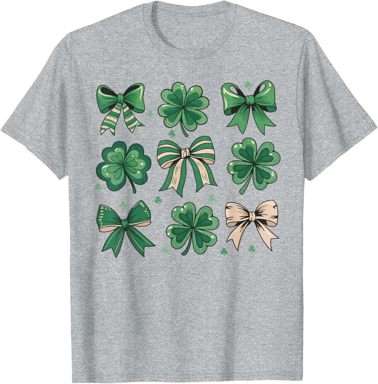Cute Retro St Patricks Day Shamrock Bow T-Shirt for Festive Fun - 9