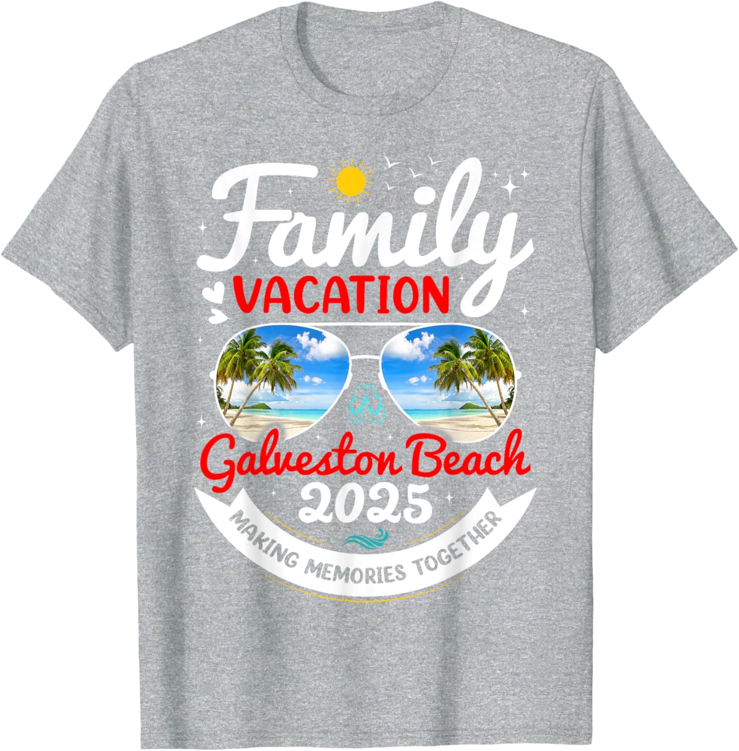 Galveston Beach Family Vacation 2025 Group T-Shirt for Fun Memories - 15