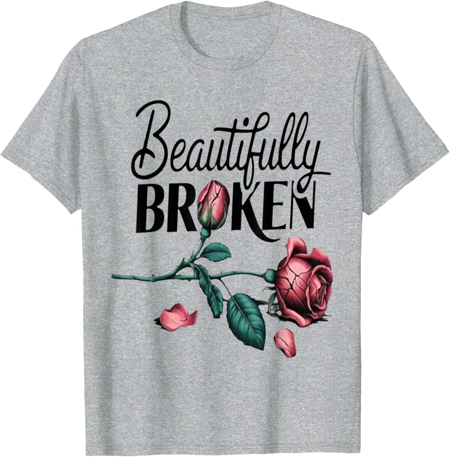 Beautifully Flowers Rose Broken Country Music T-Shirt for Music Lovers - 7