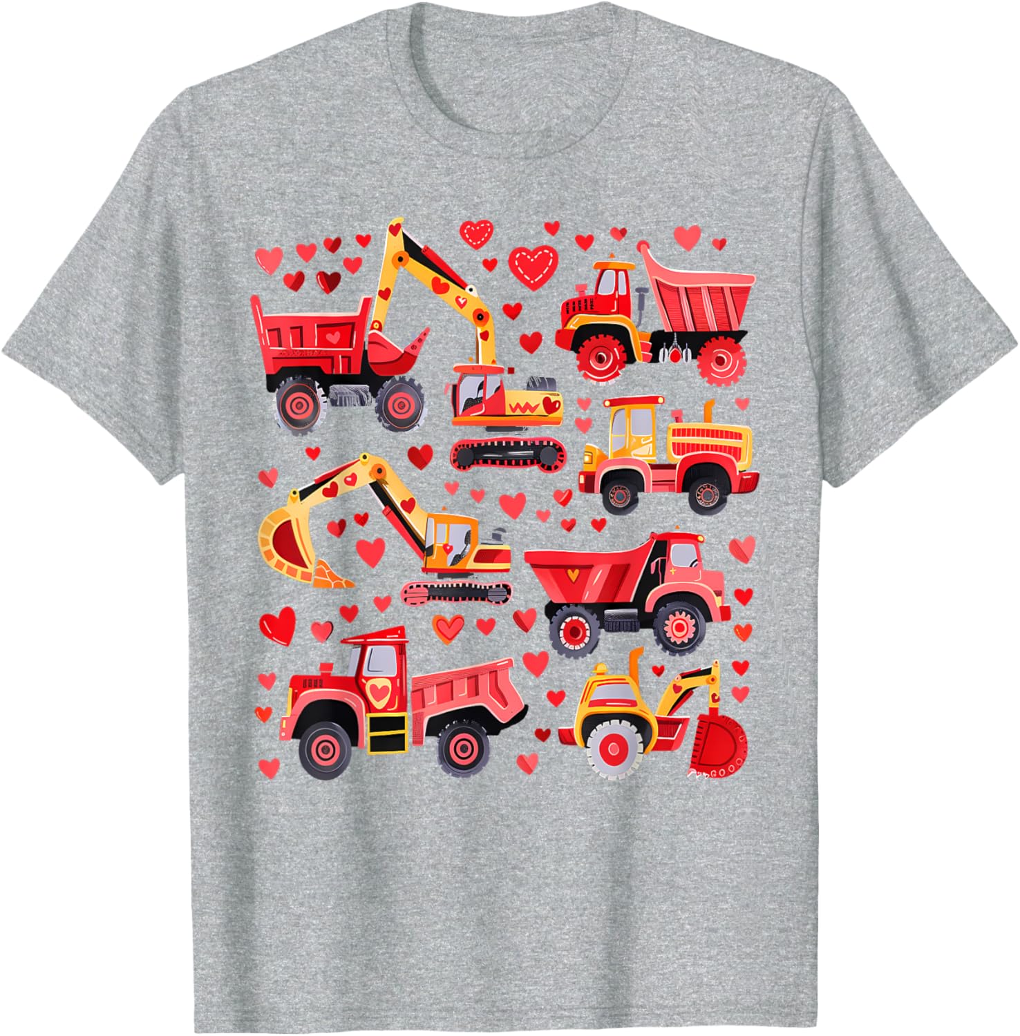 Loads of Love Construction Trucks Valentine's Day T-Shirt for Toddler Boys - 17