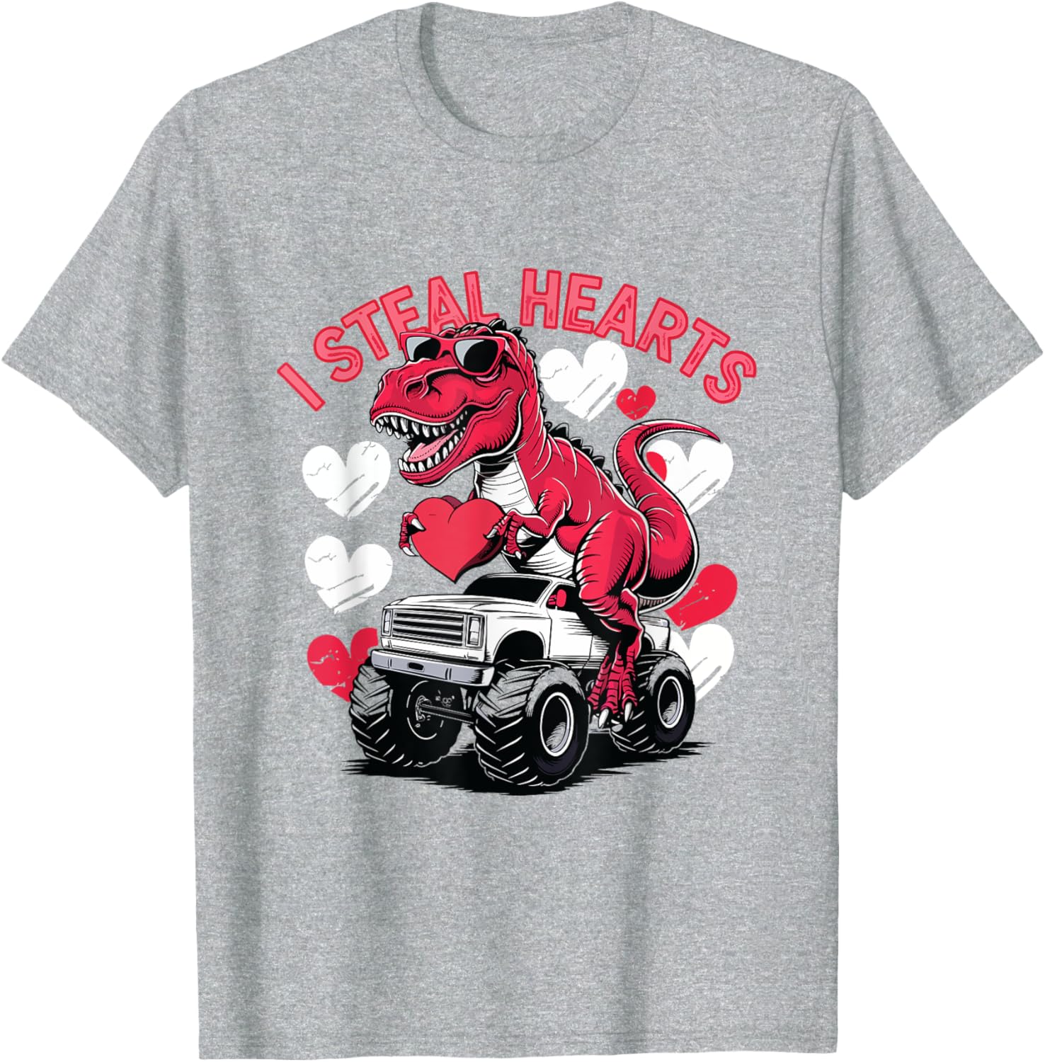 I Steal Hearts Toddler T-Rex Valentine's Day Shirt for Baby Boys - 25