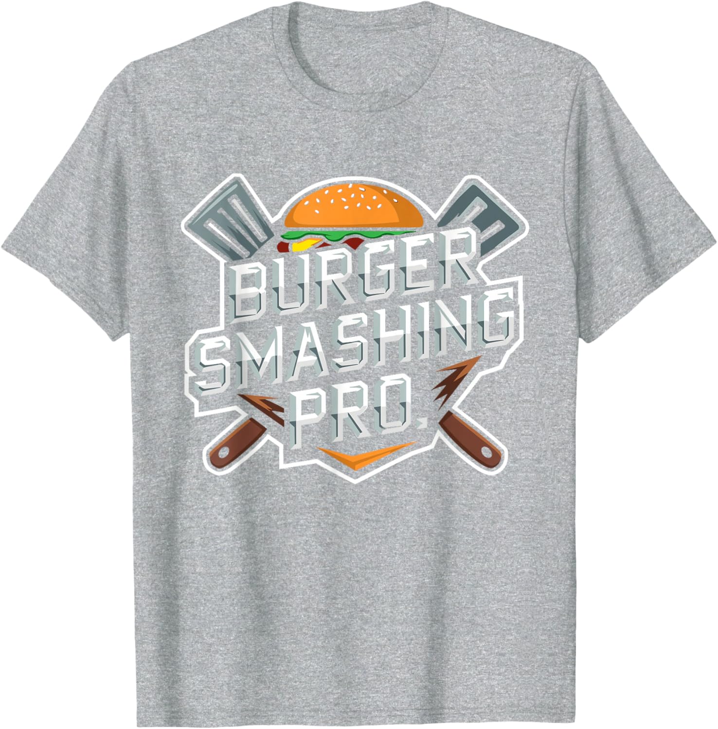 Smash Burger Lover Grilled Cheeseburger Flat Top T-Shirt for Foodies - 9