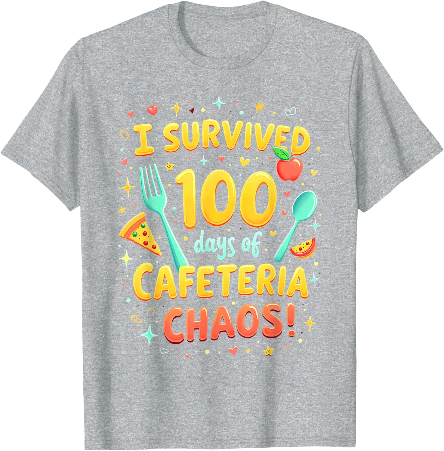 I Survived School Cafeteria Chaos Funny Lunch Lady T-Shirt for Kids - 13