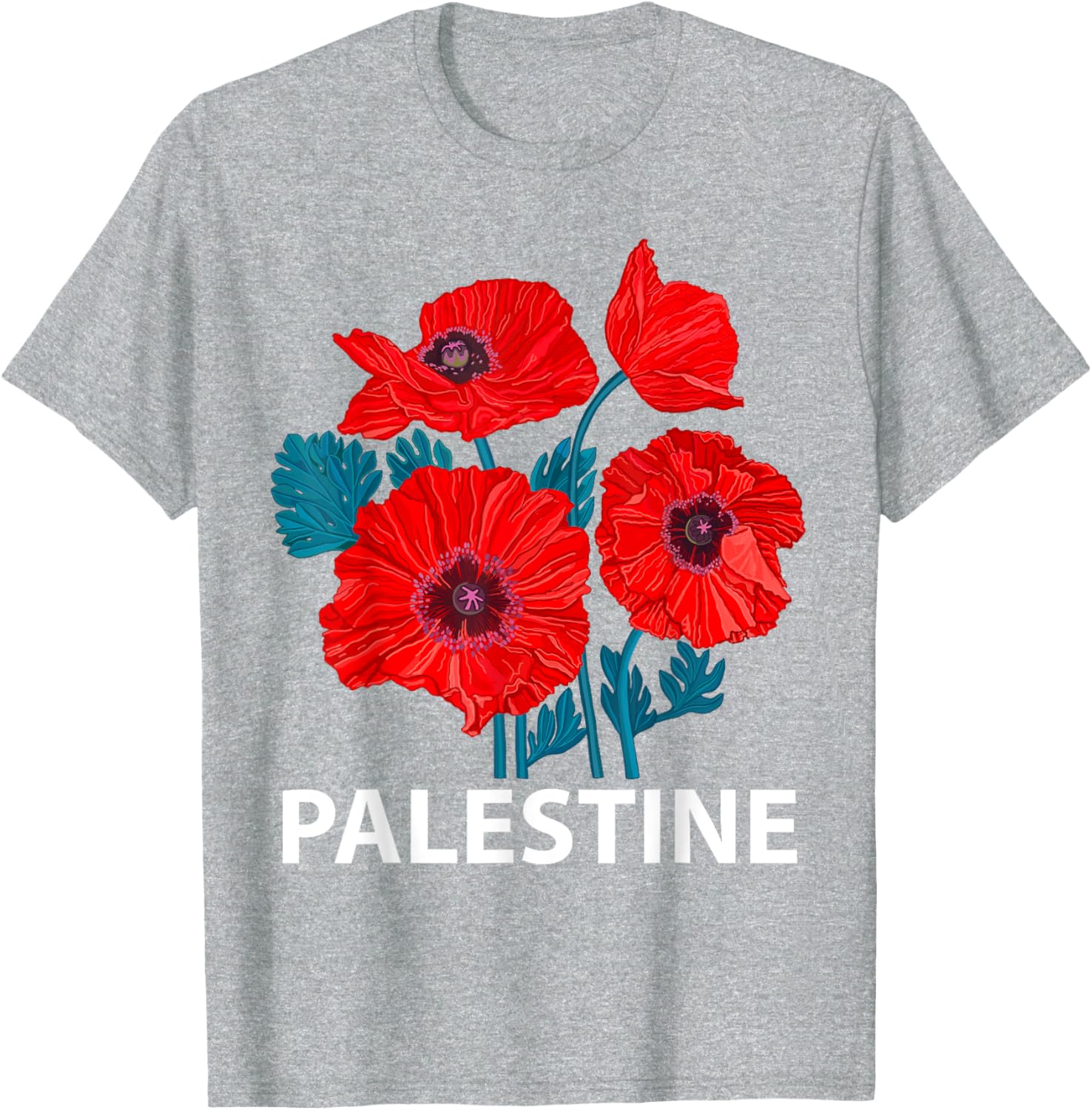 Palestine Patriotic Poppy T-Shirt for Palestinian Resistance Support - 2