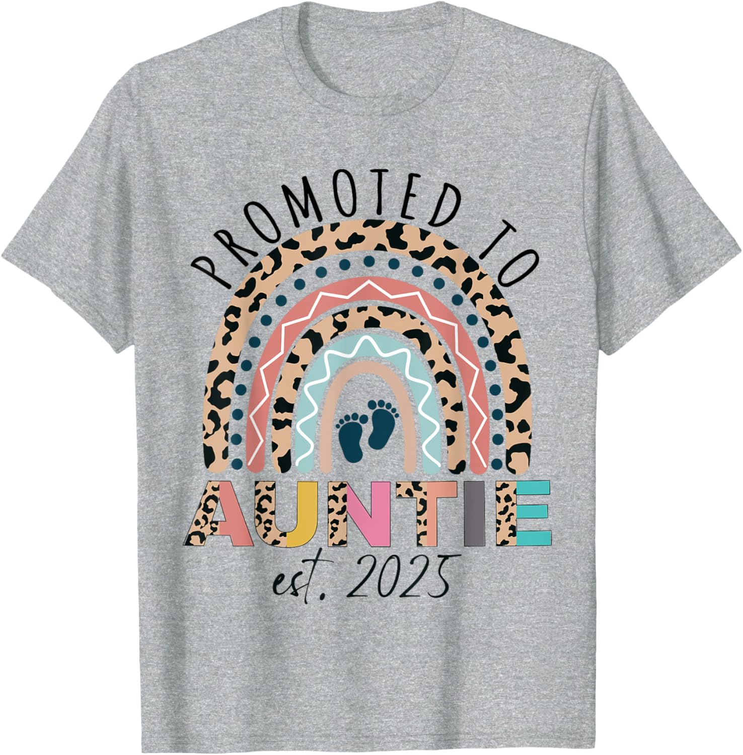 Promoted to Auntie Est 2025 Cute Mothers Day T-Shirt Gift for Aunties - 16