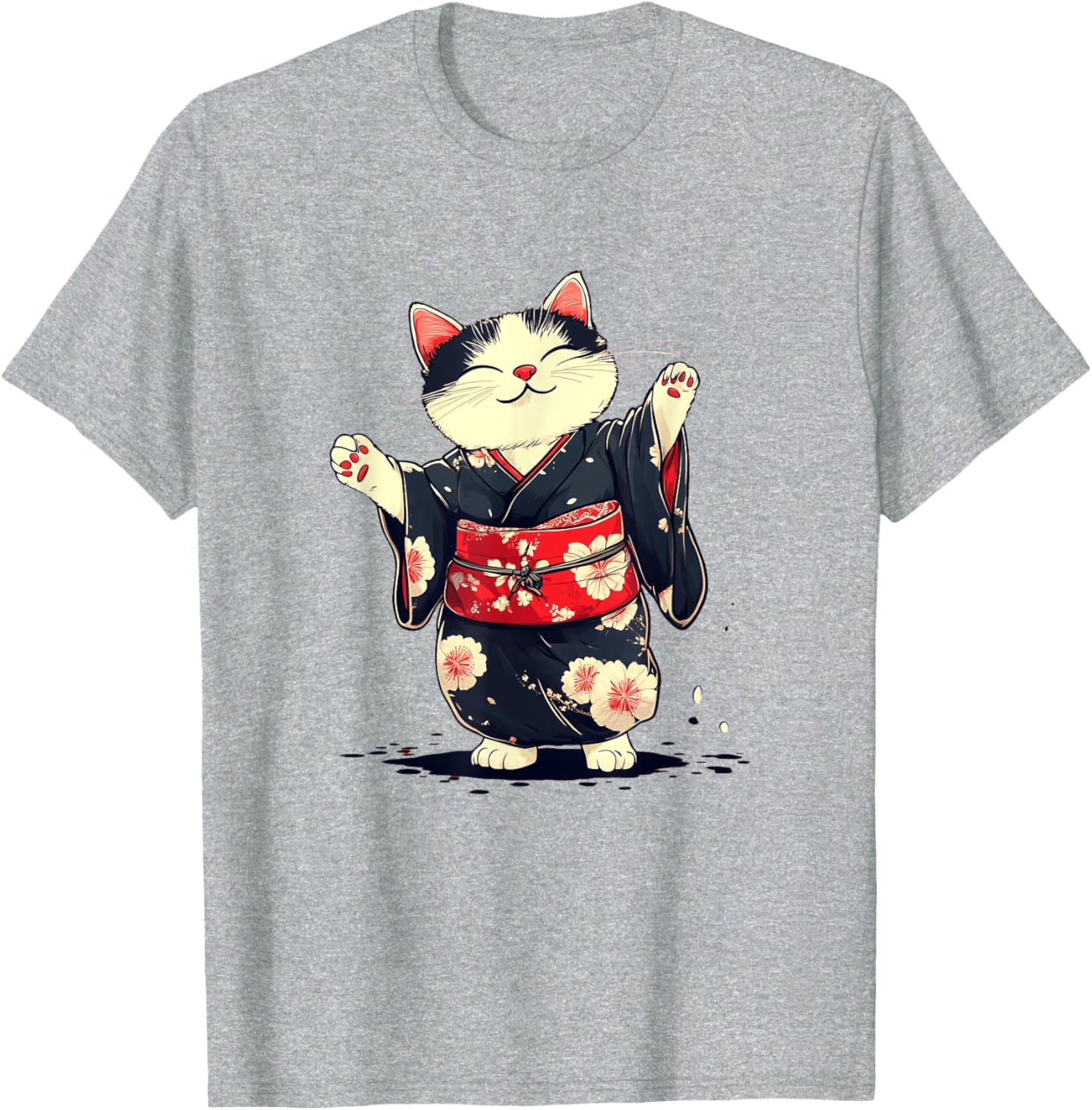 Pretty Kimono Cat T-Shirt for Japanese Style Lovers - Unisex Kids Adults - 24