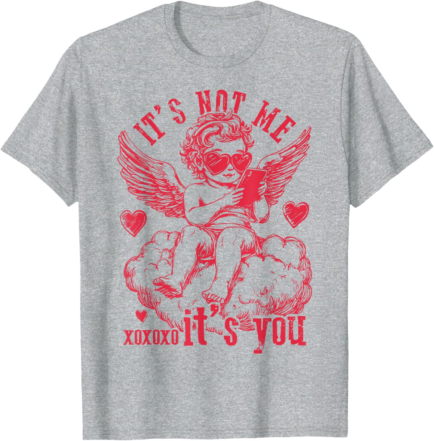 Funny Retro Snarky Cupid Valentine's T-Shirt - It's Not Me It's You - 1