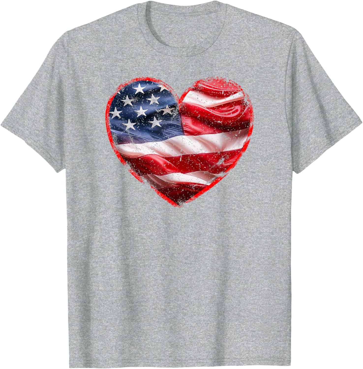 Heart-Shaped American Flag T-Shirt | Patriotic Clothing for All - 8